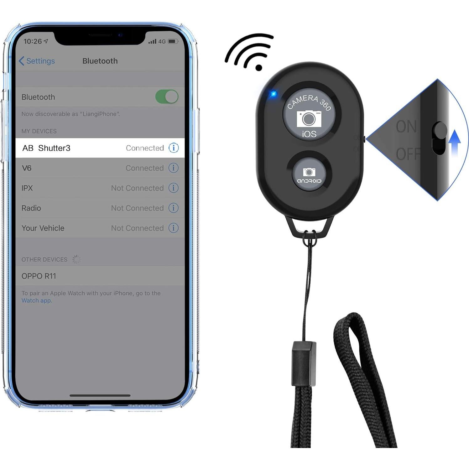 Disparador Remoto Inalámbrico Zttopo para Smartphones - 2 Piezas