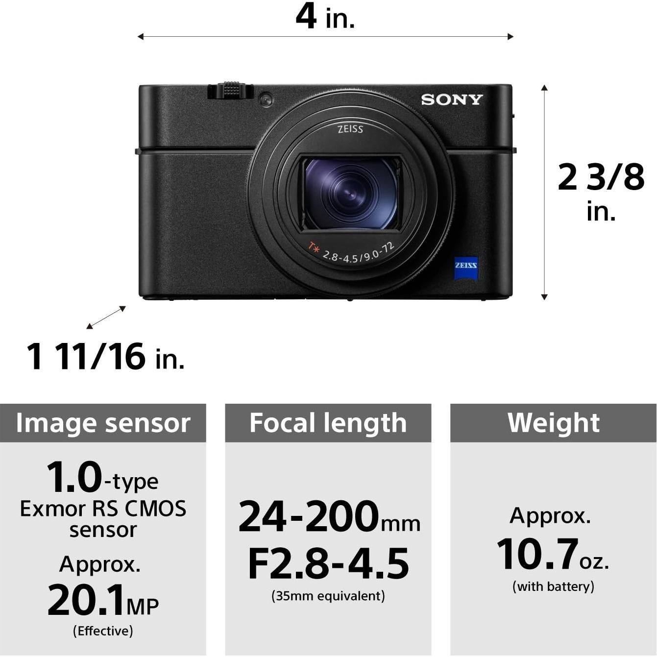 Cámara Digital Compacta Sony RX100 VI 20.1 MP Zoom 24-200mm