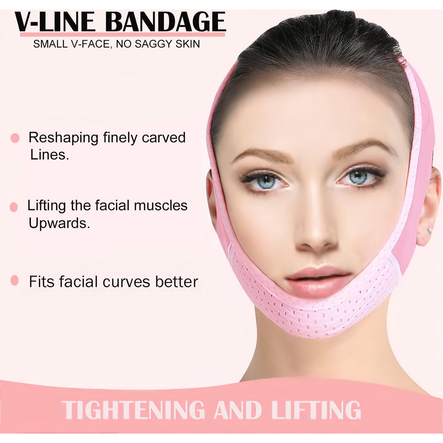 Correa de Barbilla MASIKA Ajustable Rosa para Dormir