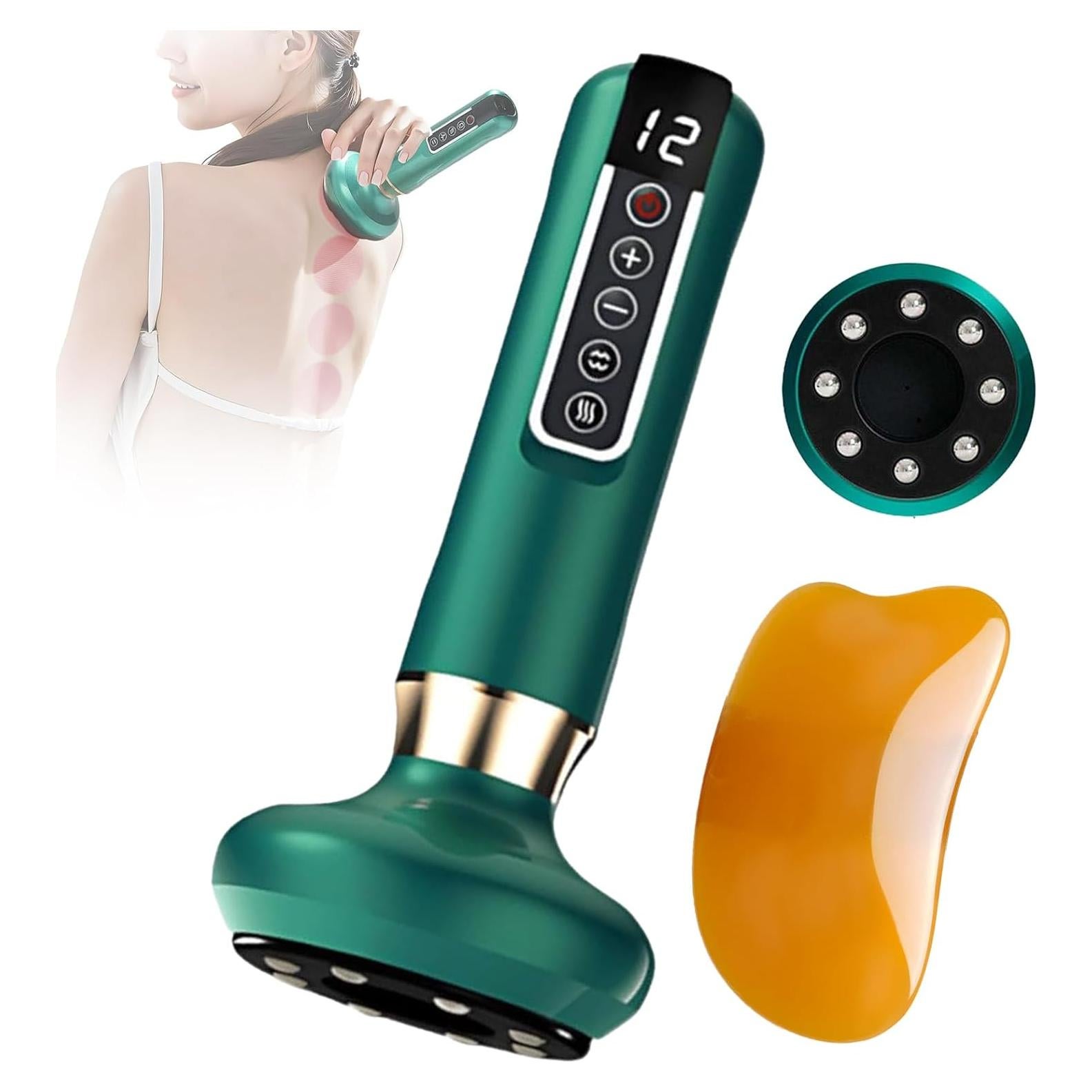 Handheld Cellulite Massager-Cupping Kit for Massage Therapy,Cupping Machine,Cellulite Massager with 12 Suction Modes, Rechargeable & Cordless varially Anti Cellulites Massager (Green)
