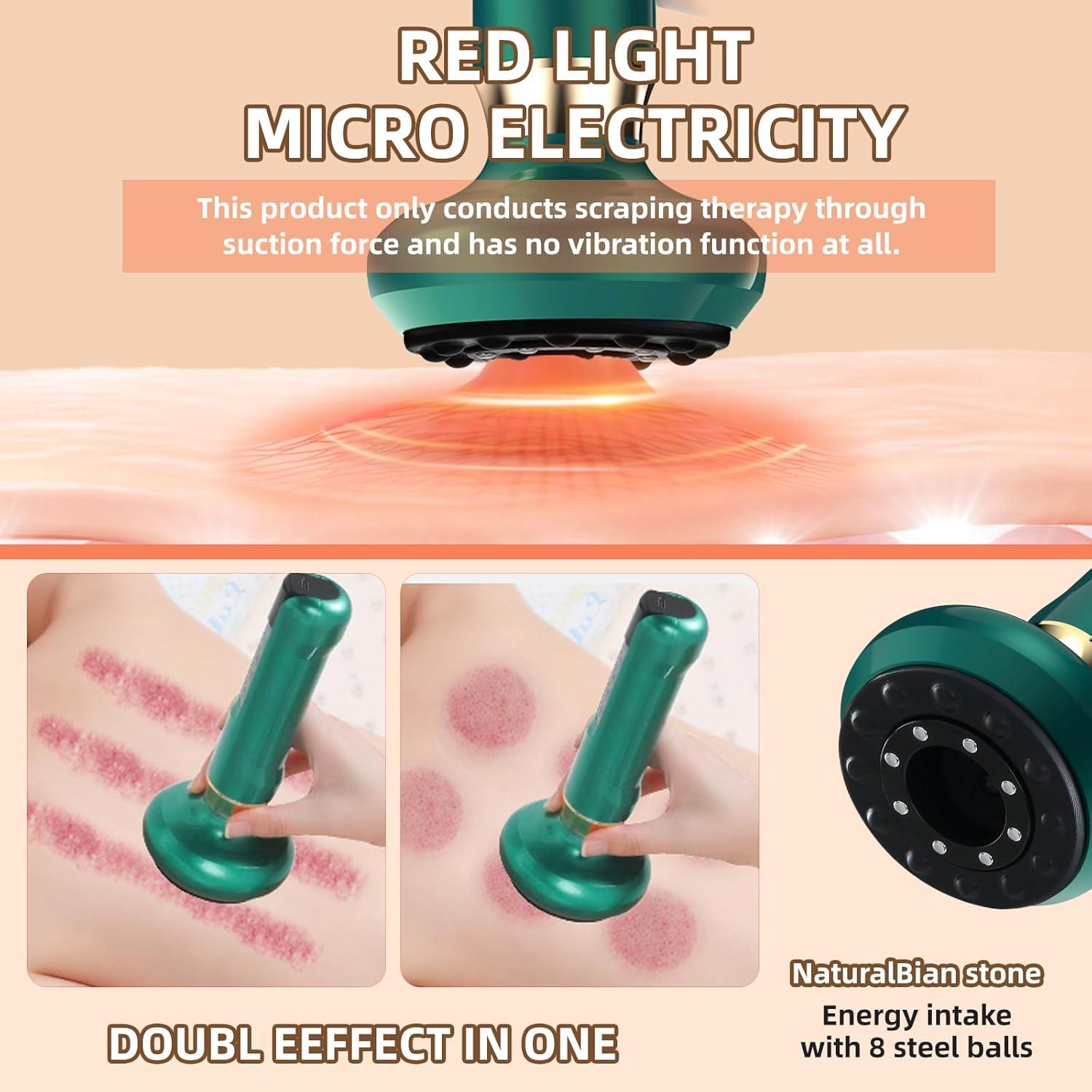 Handheld Cellulite Massager-Cupping Kit for Massage Therapy,Cupping Machine,Cellulite Massager with 12 Suction Modes, Rechargeable & Cordless varially Anti Cellulites Massager (Green)