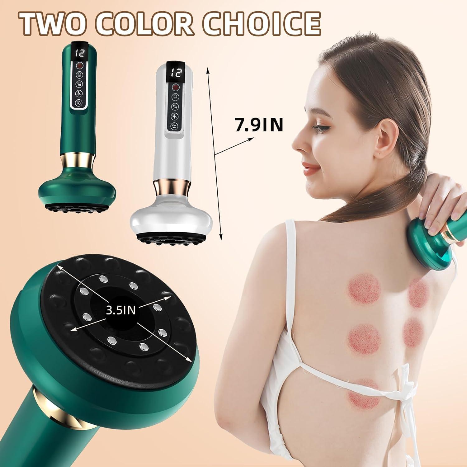 Handheld Cellulite Massager-Cupping Kit for Massage Therapy,Cupping Machine,Cellulite Massager with 12 Suction Modes, Rechargeable & Cordless varially Anti Cellulites Massager (Green)