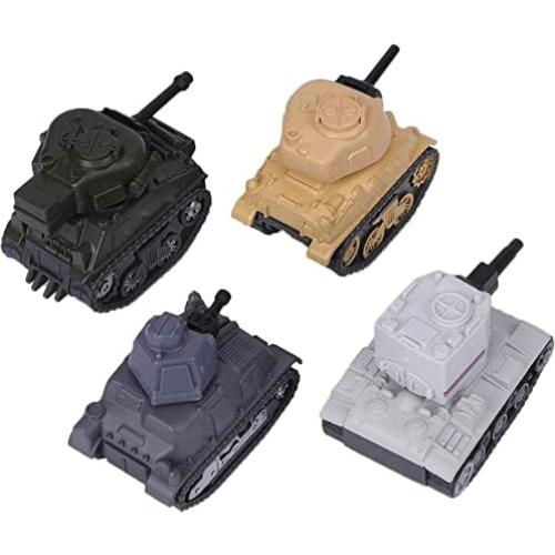 4 Tanques de Juguete Retroceso Ai-Fun Metal 1:64 Color Sólido