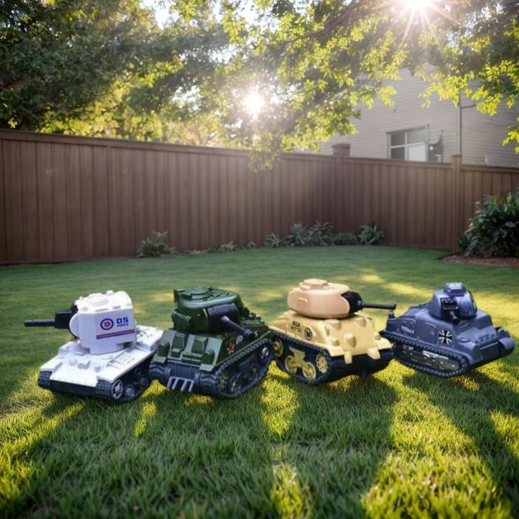 4 Tanques de Juguete Retroceso Ai-Fun Metal 1:64 Color Sólido