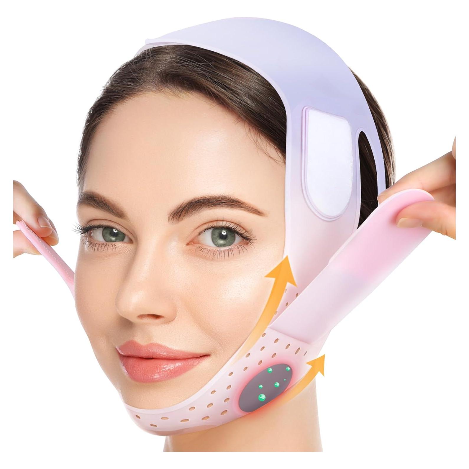 Mascarilla JUSRON V-Line Chin Up Rosa - Silicona Suave 27 cm