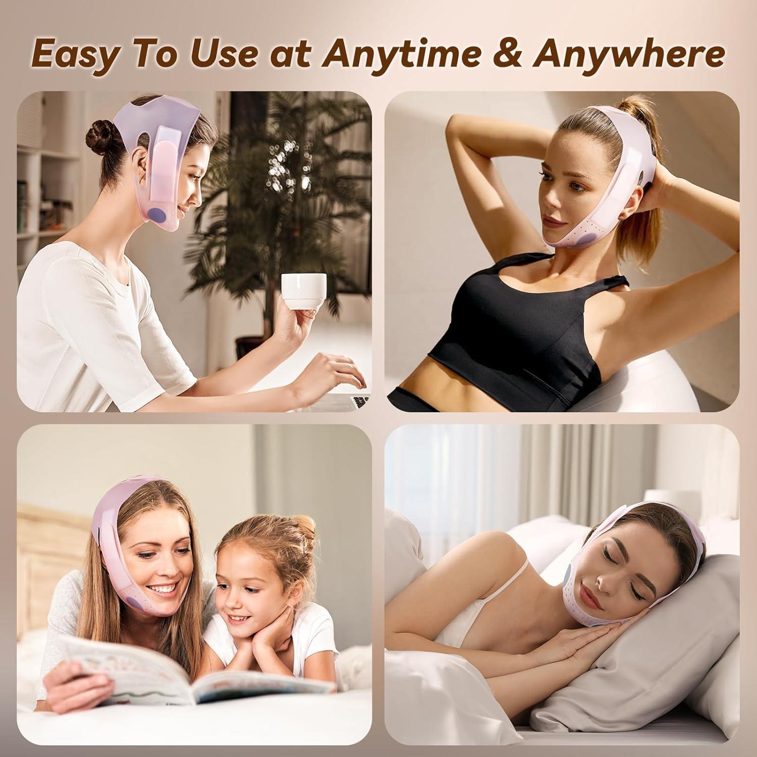 Mascarilla JUSRON V-Line Chin Up Rosa - Silicona Suave 27 cm