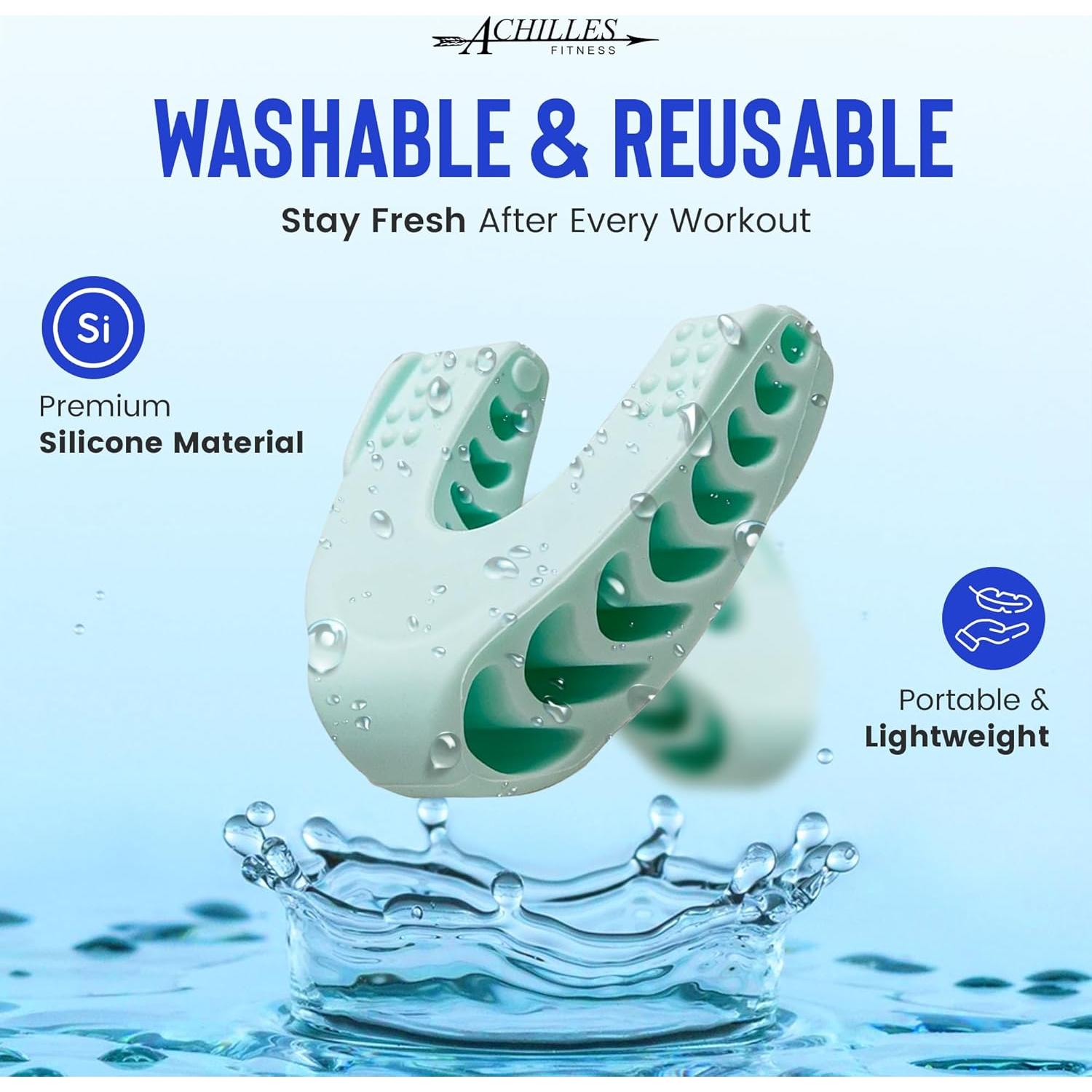 Ejercitador de mandíbula Achilles Fitness - Silicona Azul