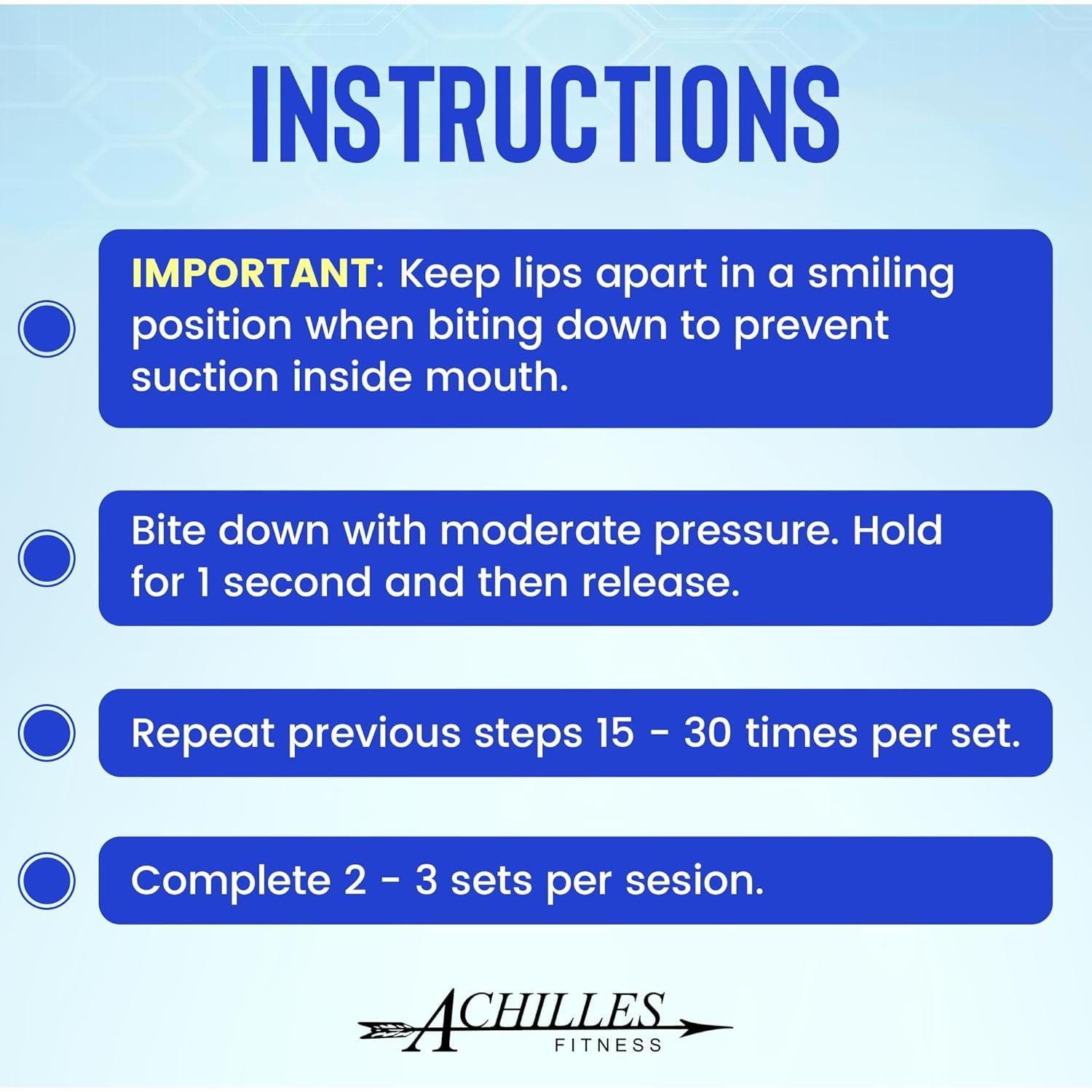 Ejercitador de mandíbula Achilles Fitness - Silicona Azul