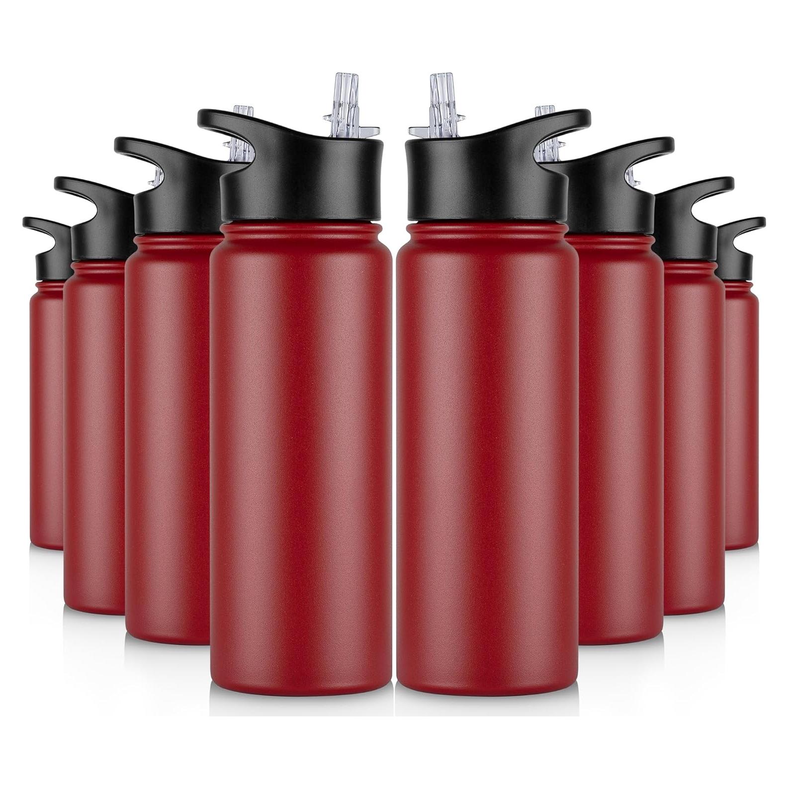 Botella de Agua Aislada VQRRCKI 24 oz 8 Pack Roja