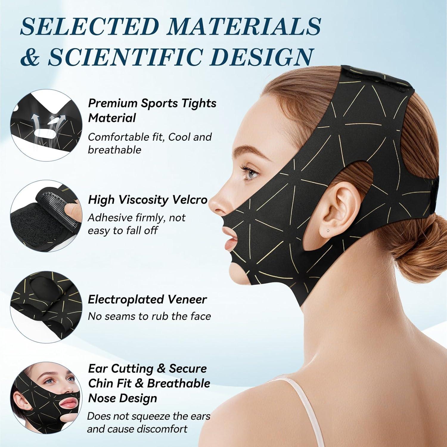 Correa de Barbilla JUSRON Ajustable para Dormir - Negro