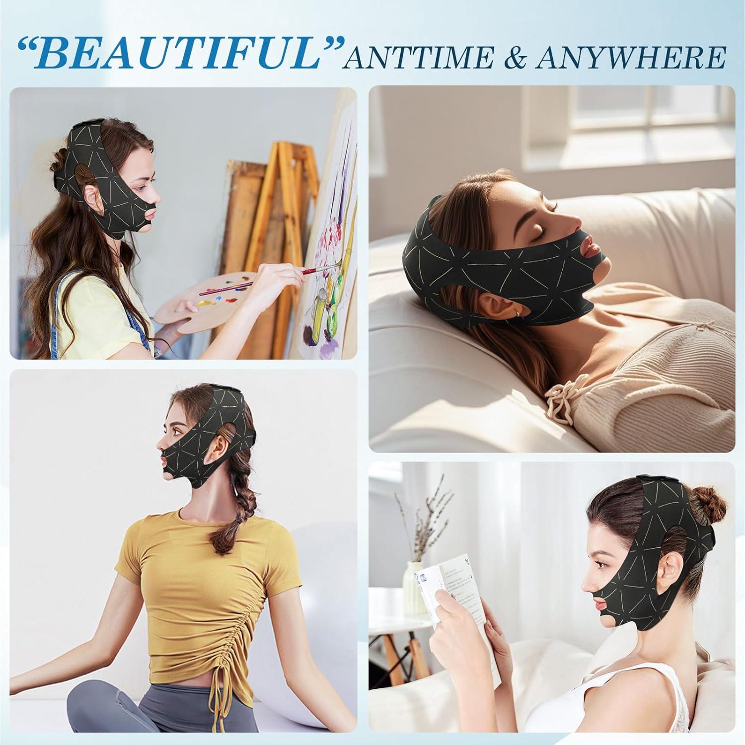 Correa de Barbilla JUSRON Ajustable para Dormir - Negro