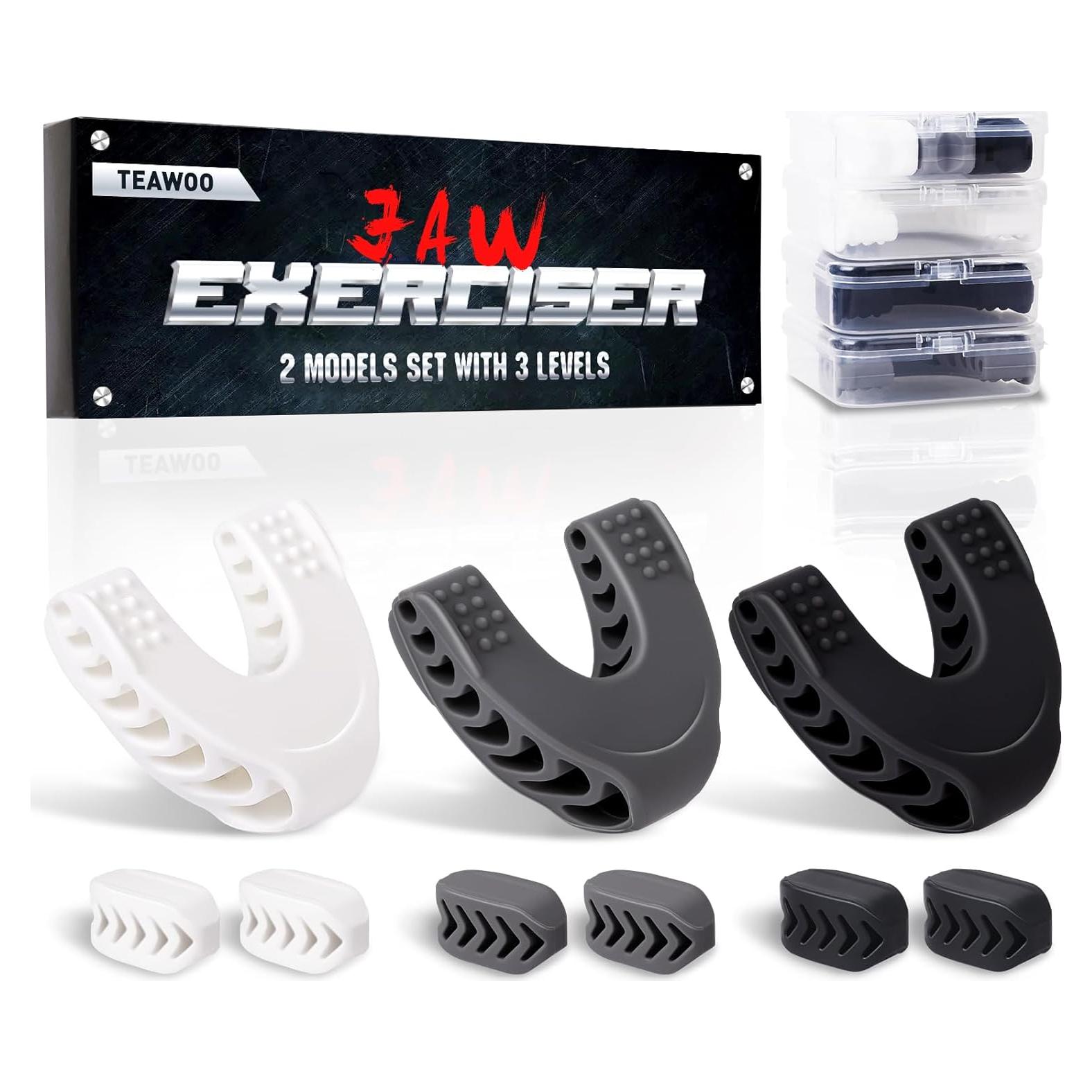 Ejercitador de Mandíbula TEAWOO Set 9PCS 3 Niveles Resistencia