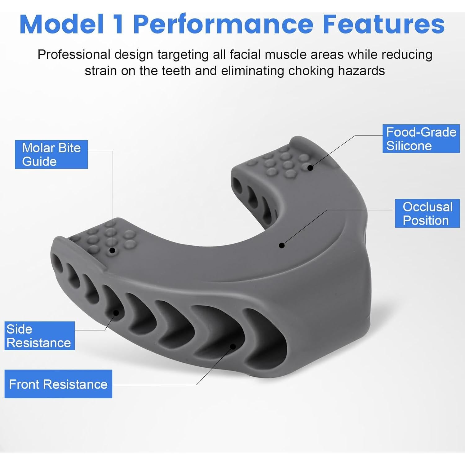 Ejercitador de Mandíbula TEAWOO Set 9PCS 3 Niveles Resistencia