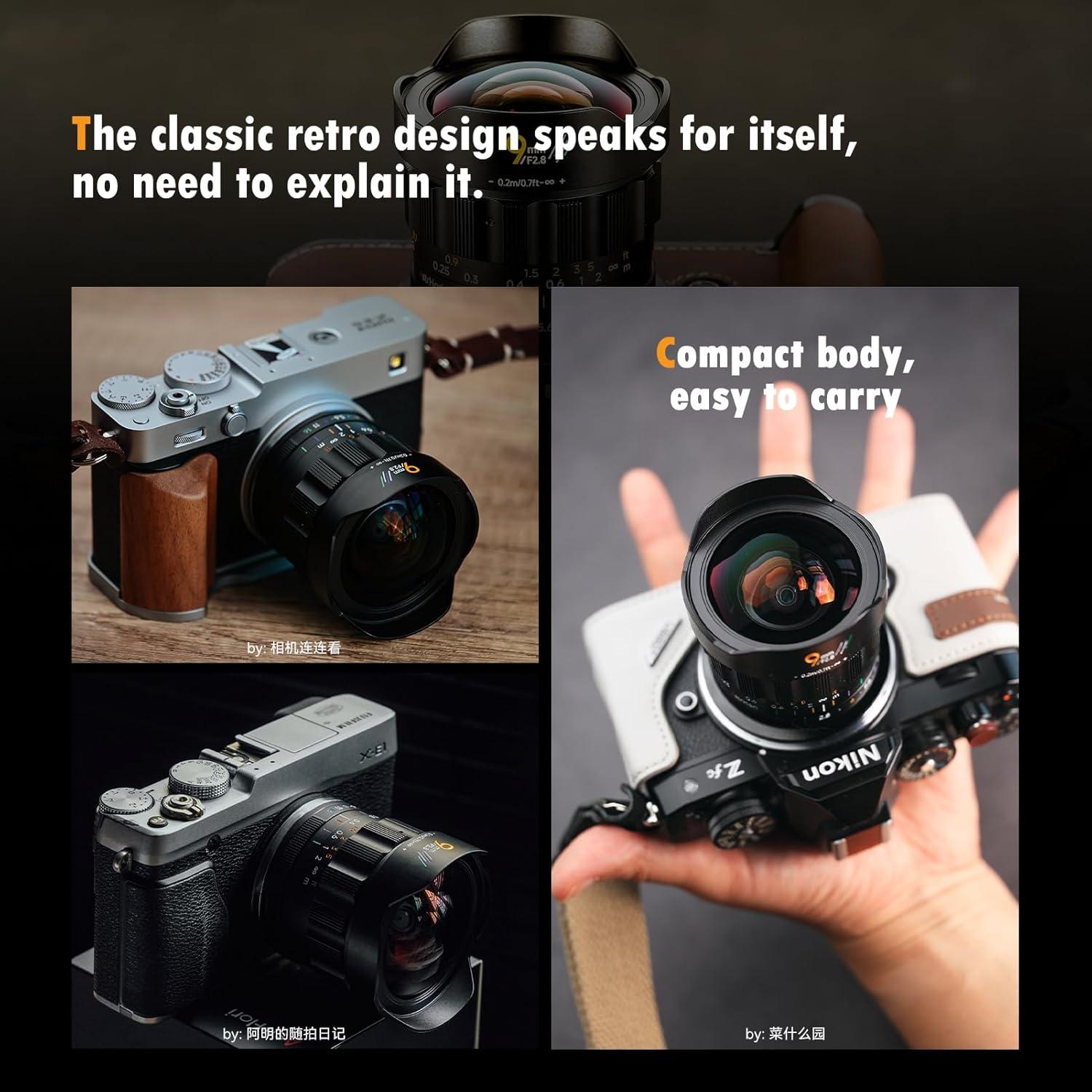 Lente Ultra Gran Angular AstrHori 9mm F2.8 para Fuji X