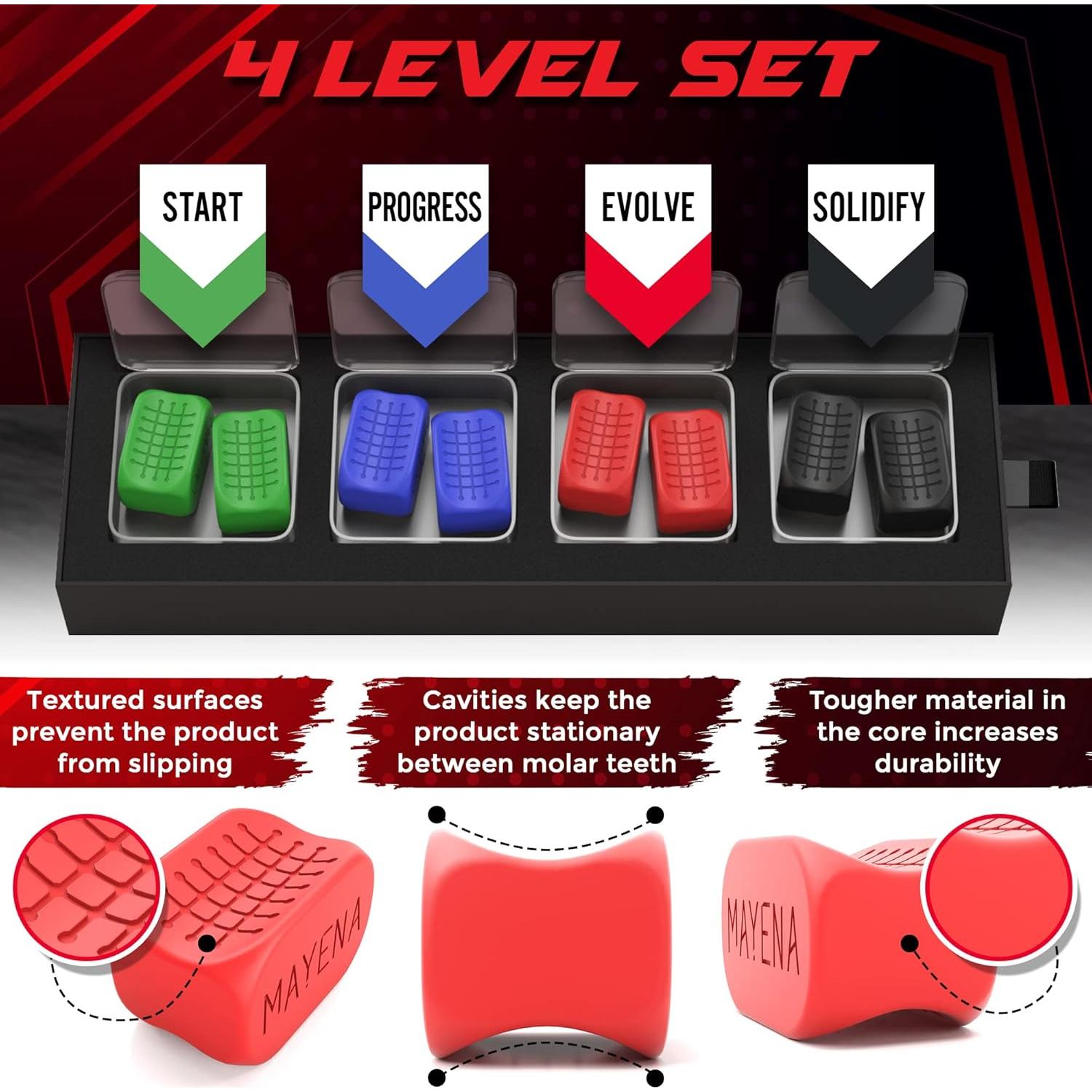 Ejercitador de Mandíbula Mayena Sports Multicolor 4 Set