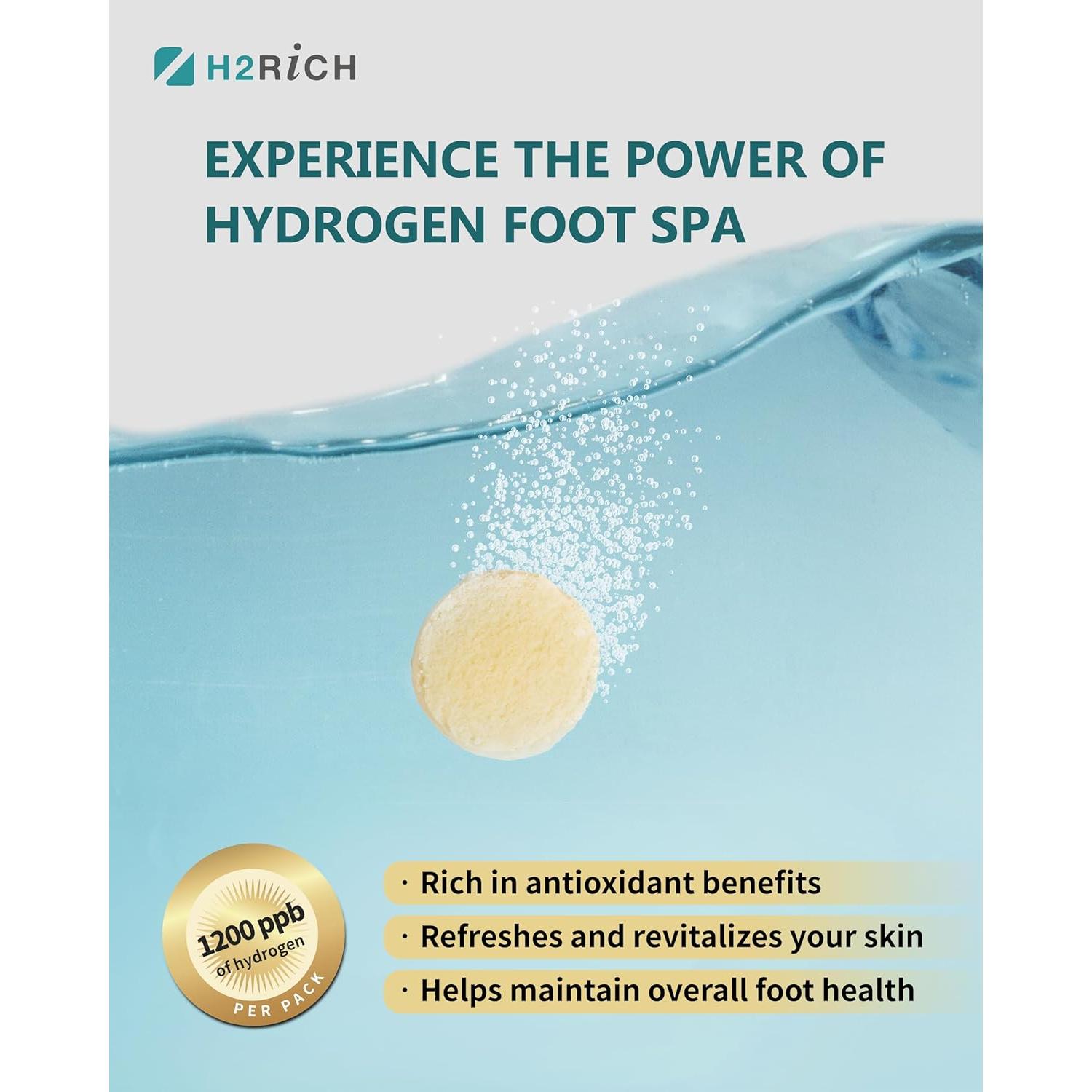 Tabletas Efervescentes H2RICH para Remojo de Pies 2 Piezas