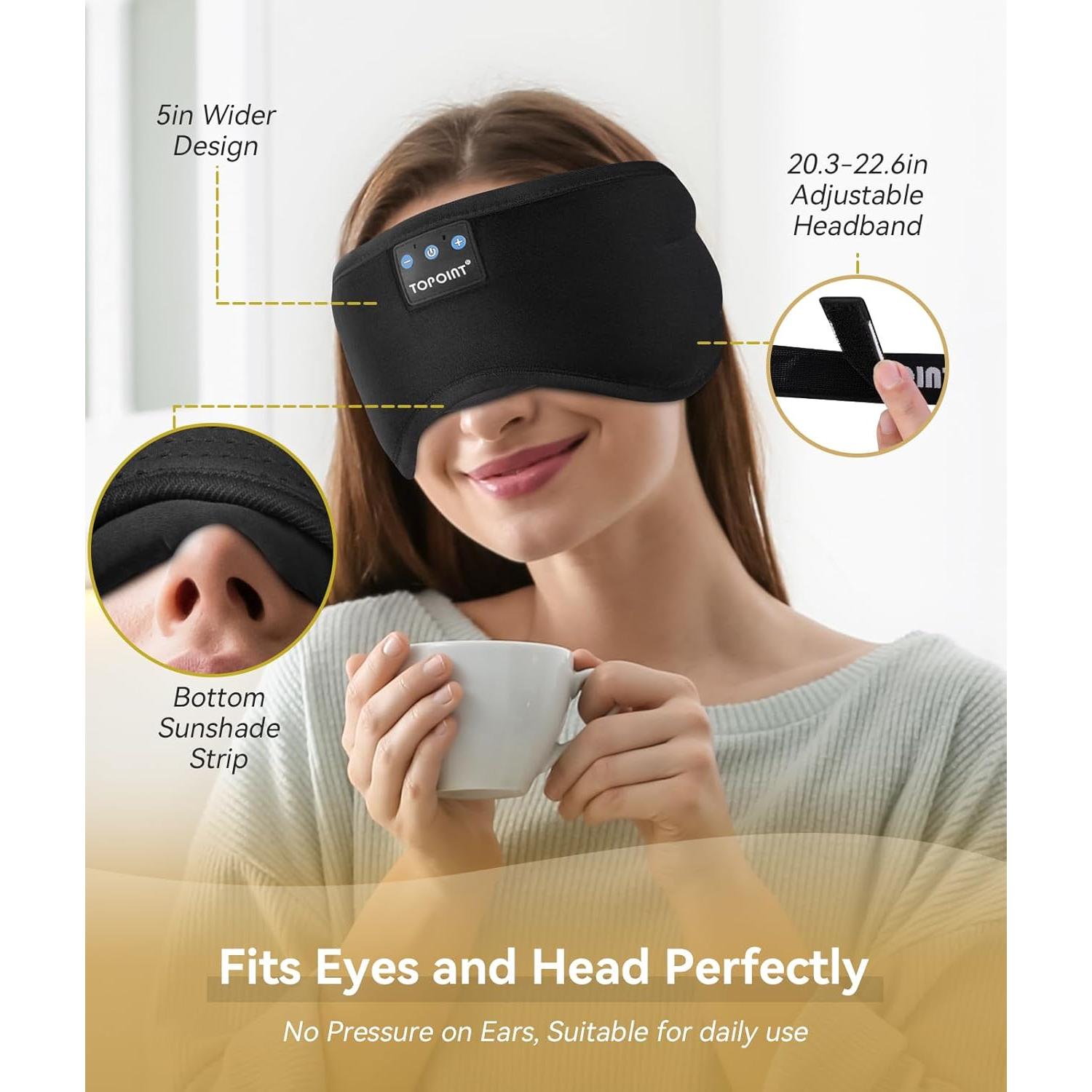 Máscara de Sueño TOPOINT con Auriculares Bluetooth 5.4