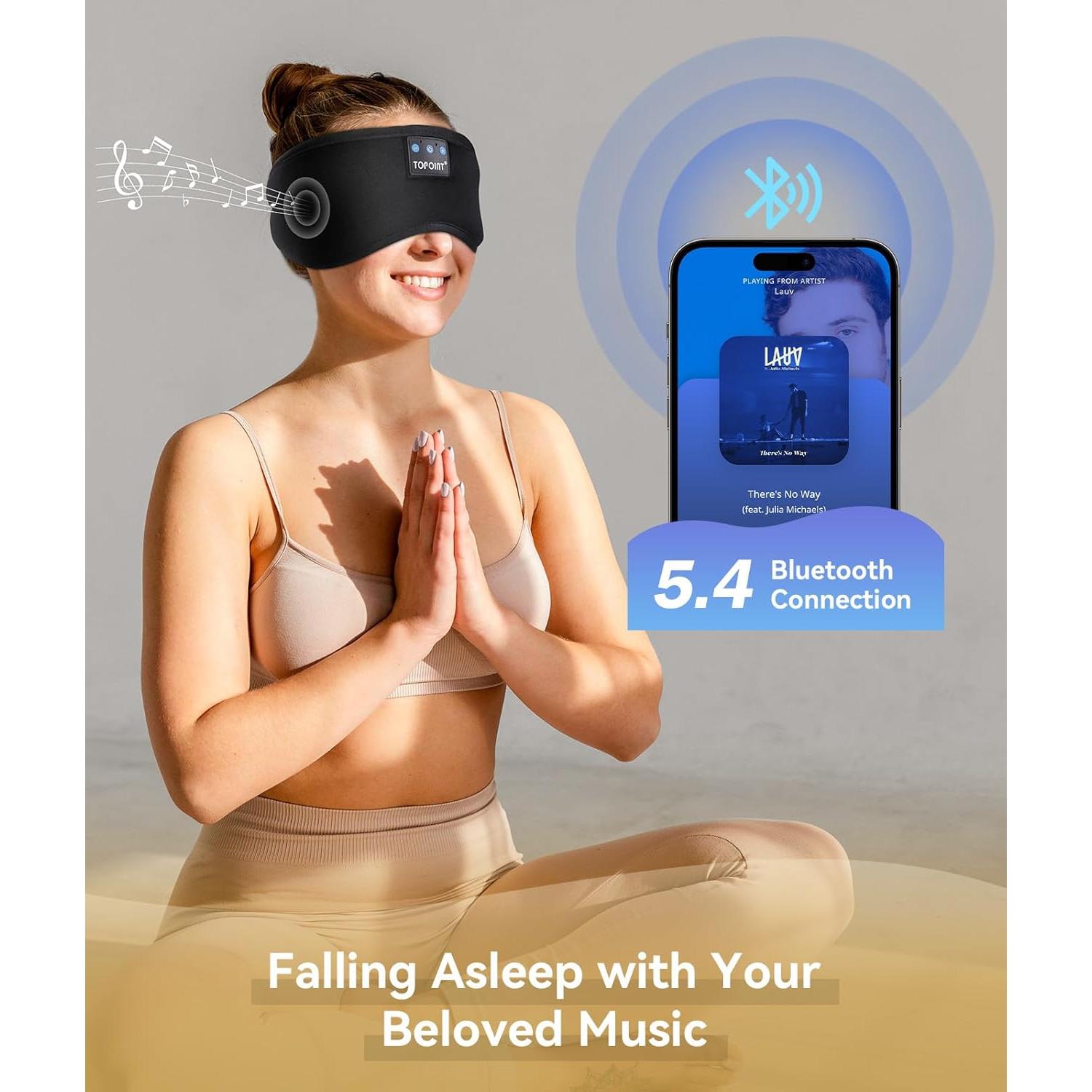 Máscara de Sueño TOPOINT con Auriculares Bluetooth 5.4