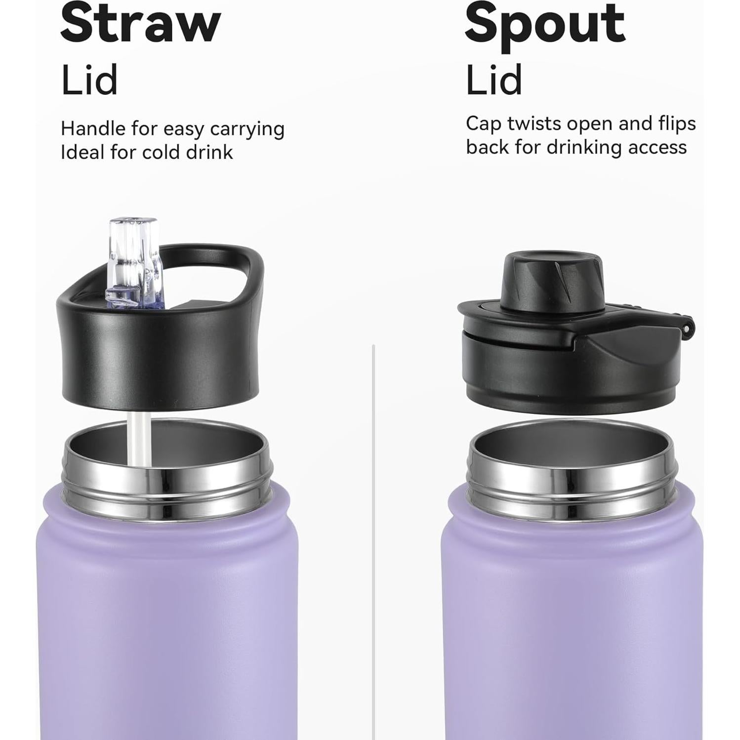 Botella de Agua Aislada VEGOND 473ml 4 Piezas Lavanda