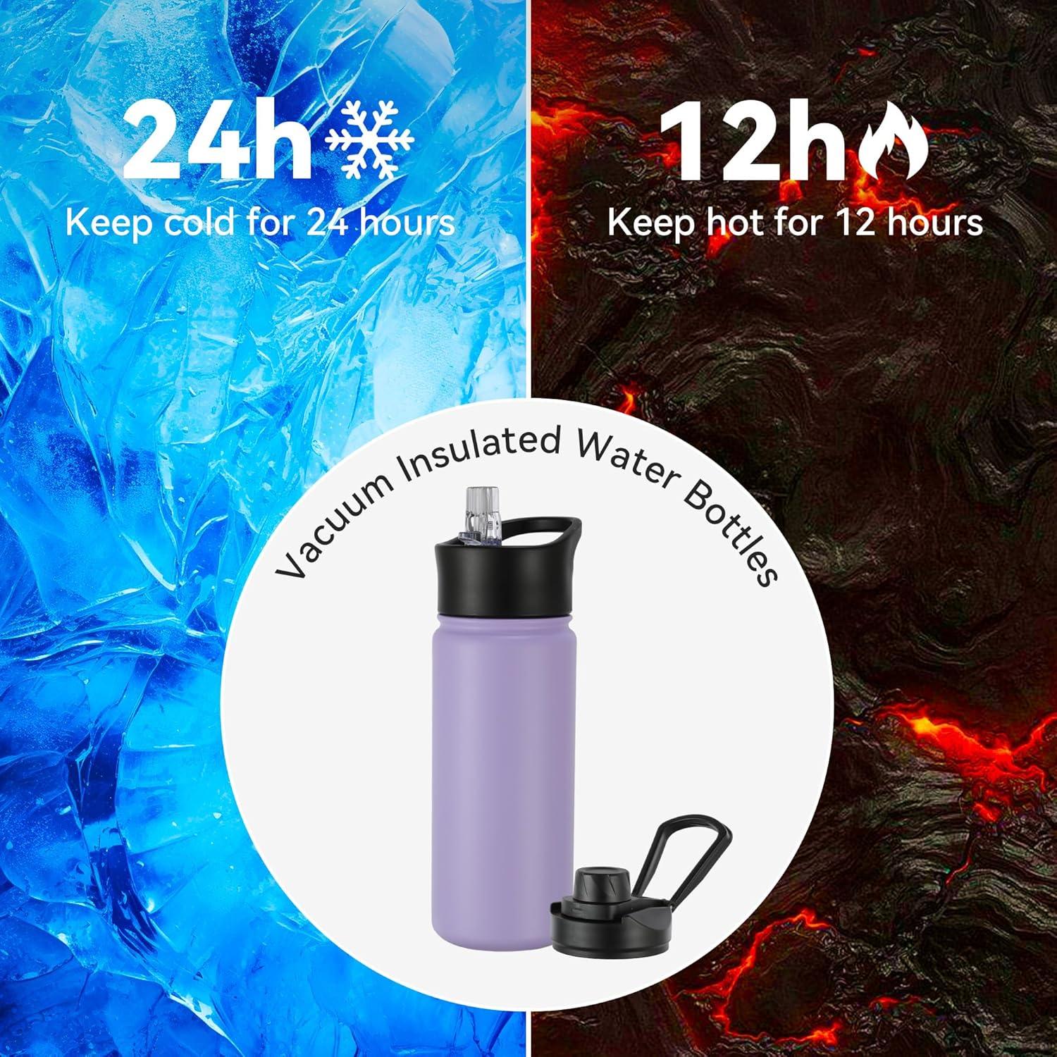 Botella de Agua Aislada VEGOND 473ml 4 Piezas Lavanda