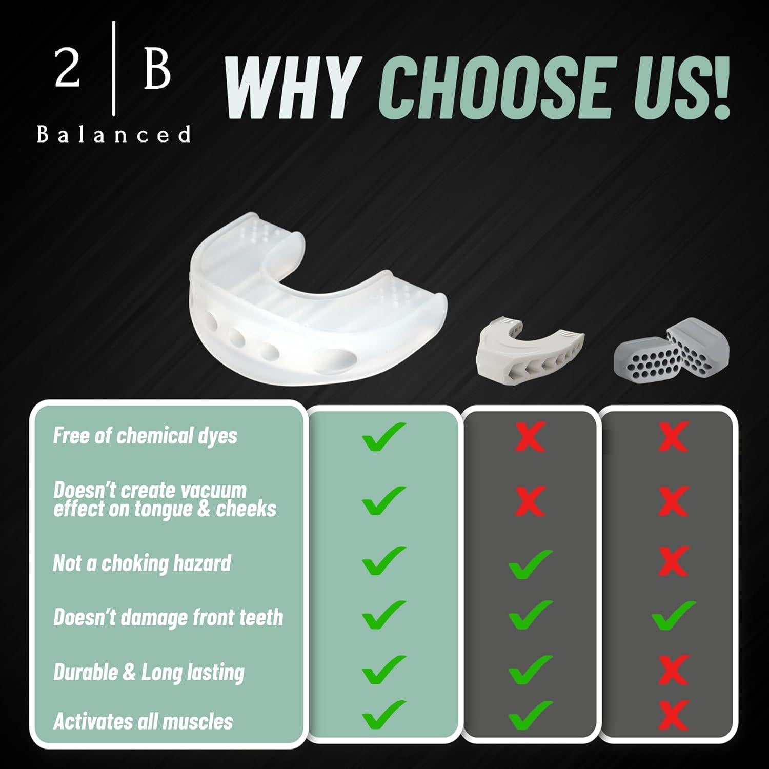 Ejercitador de Mandíbula 2B Balanced - Silicona Transparente 3 Niveles