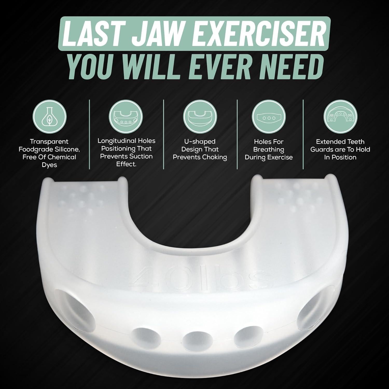 Ejercitador de Mandíbula 2B Balanced - Silicona Transparente 3 Niveles