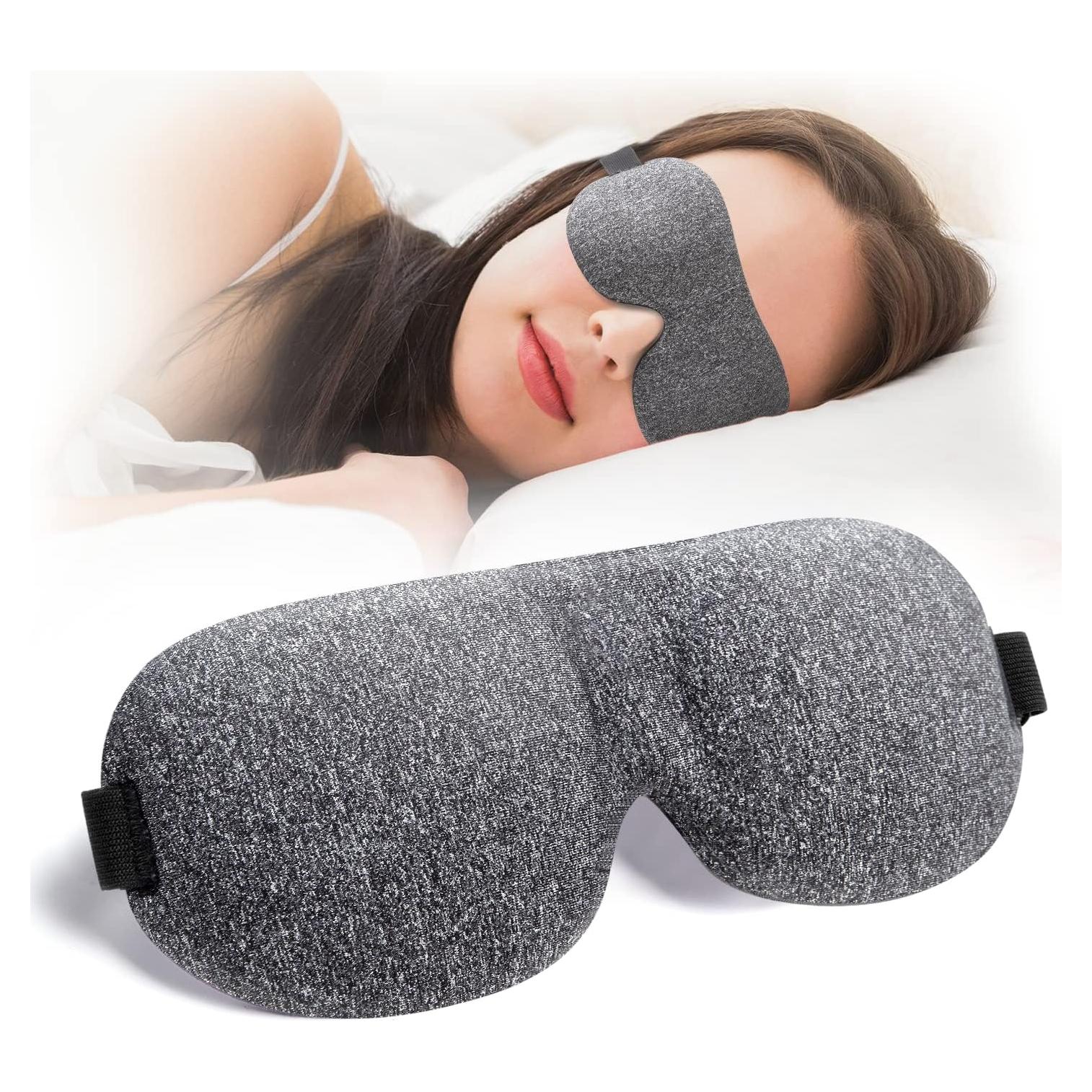 Máscara de Sueño NEWVANGA 3D Gris Bloqueo Luz Viaje