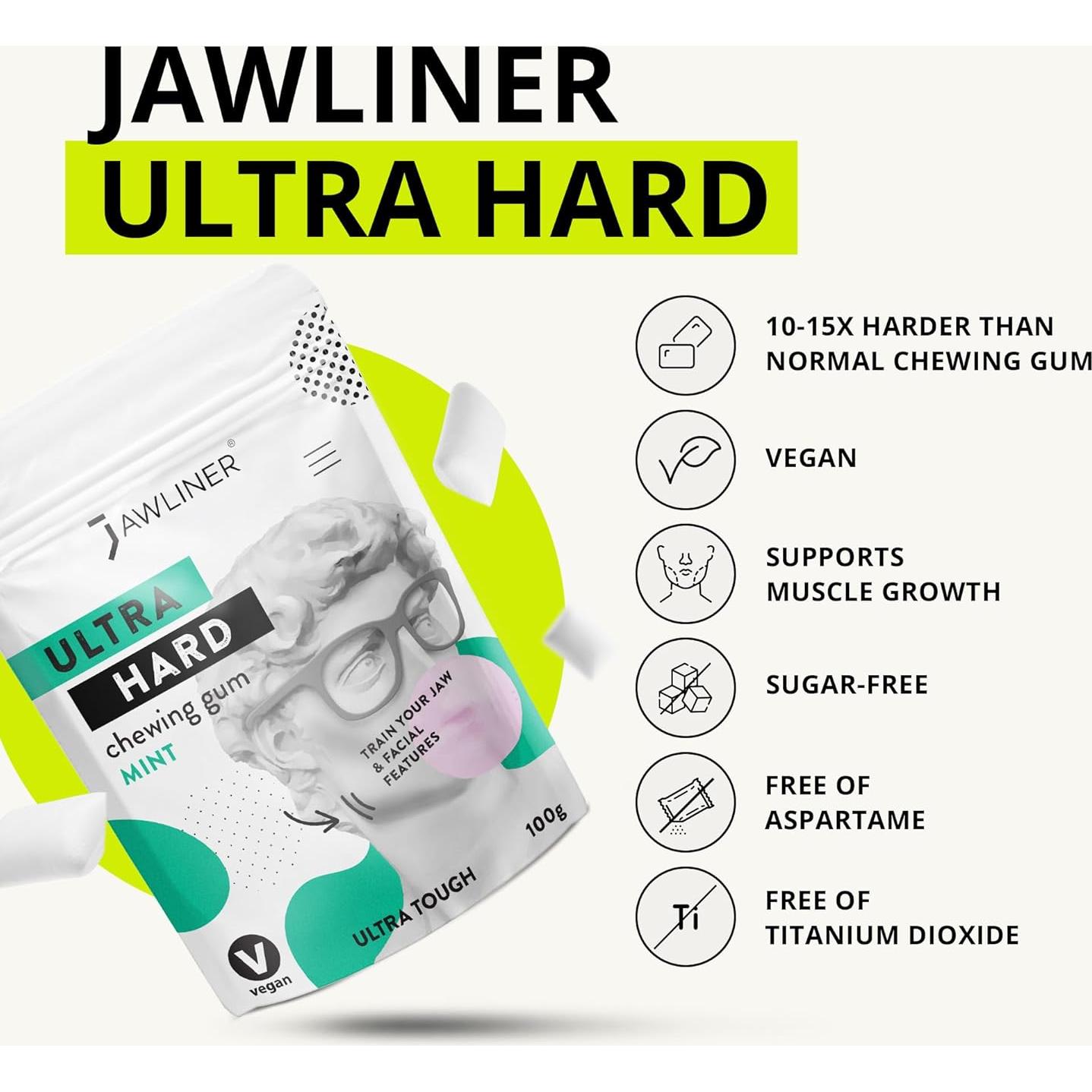 Chicle de Mandíbula Jawliner Menta 1 Cuenta 100% Vegano