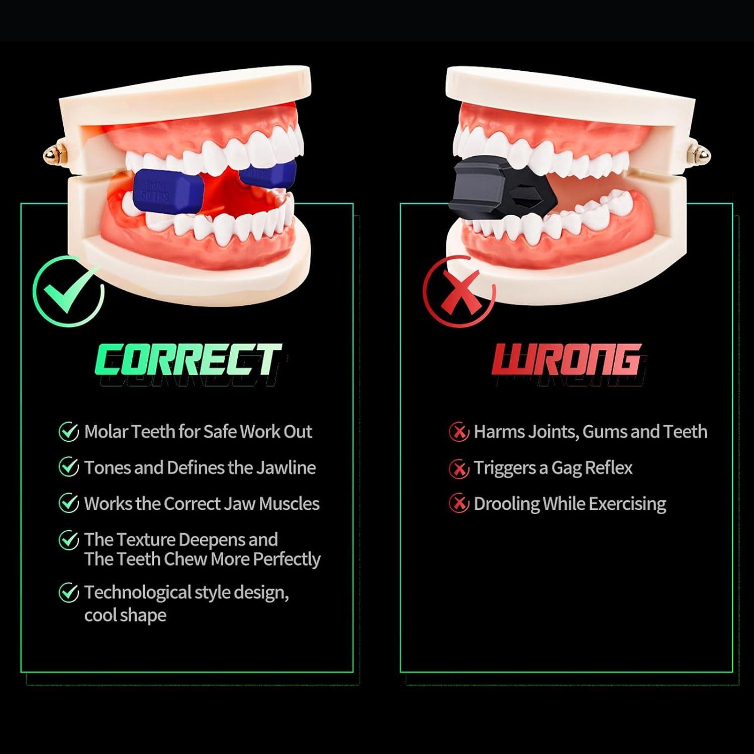 Ejercitador de Mandíbula CJing JE01-CJ Silicona 3 Niveles