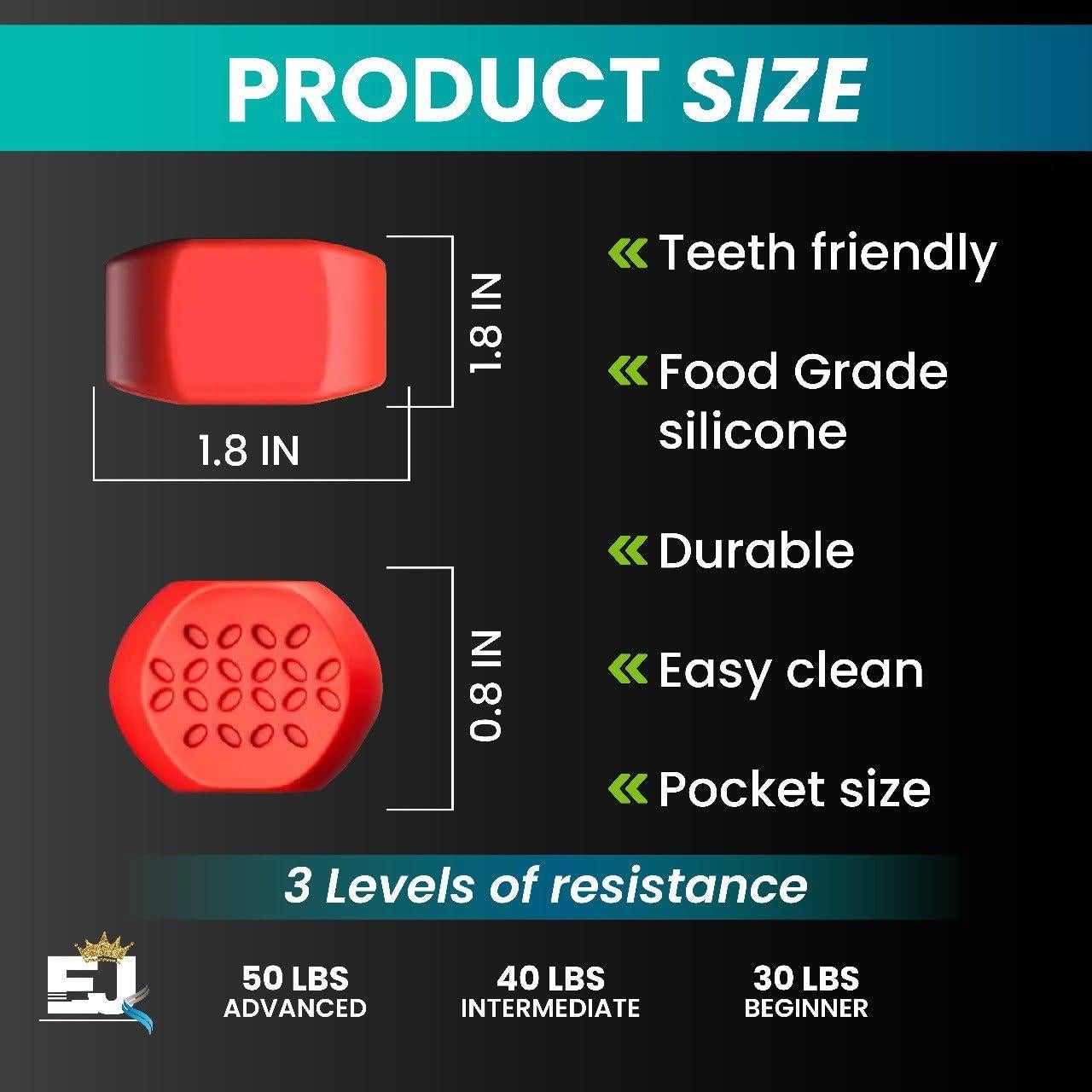 Ejercitador de Mandíbula EdJay - Tonifica y Fortalece Facial