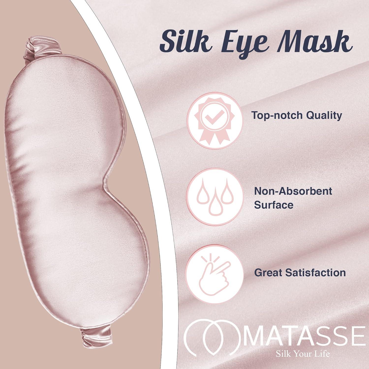 Máscara de Ojos de Seda Matasse 3D Ajustable Rosa