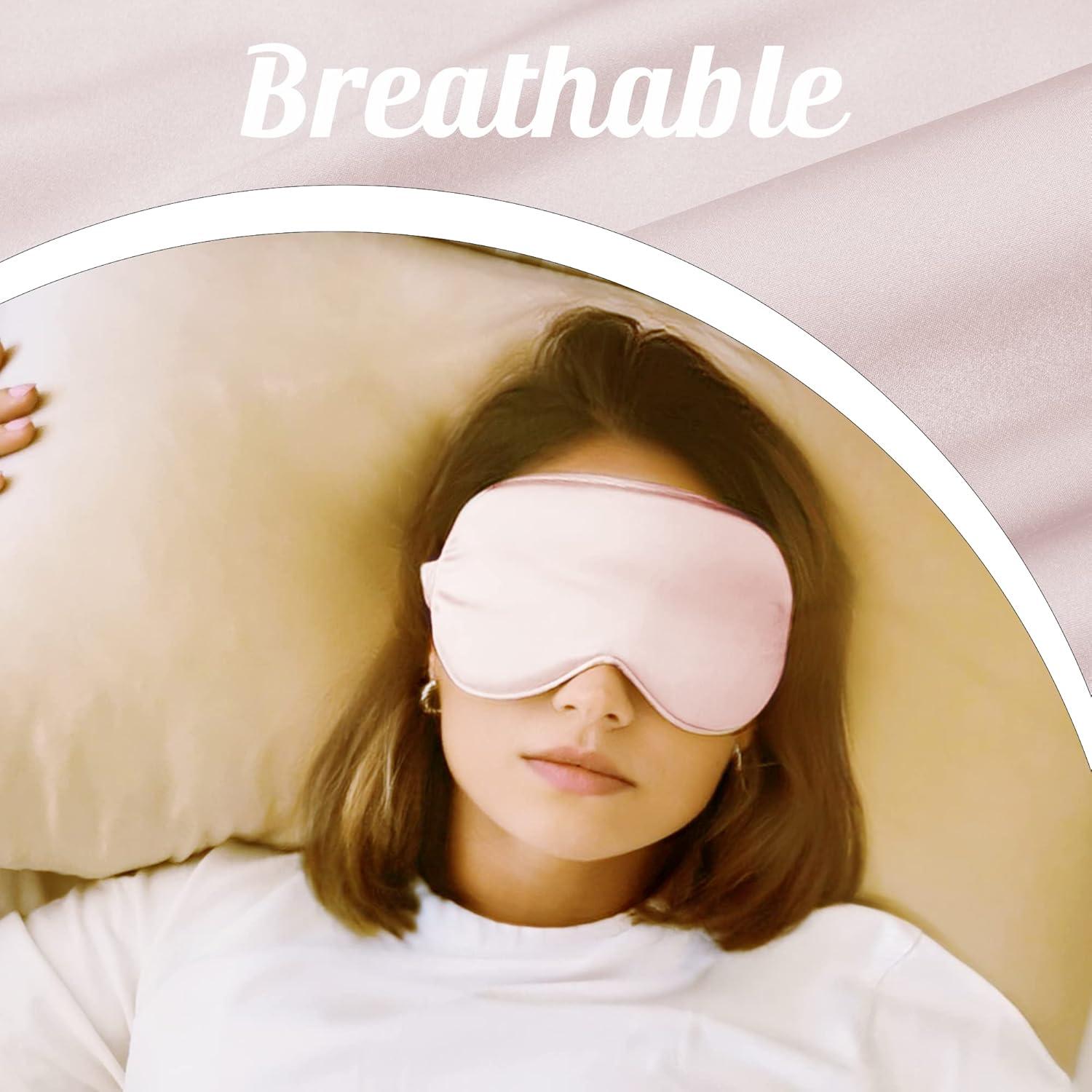 Máscara de Ojos de Seda Matasse 3D Ajustable Rosa