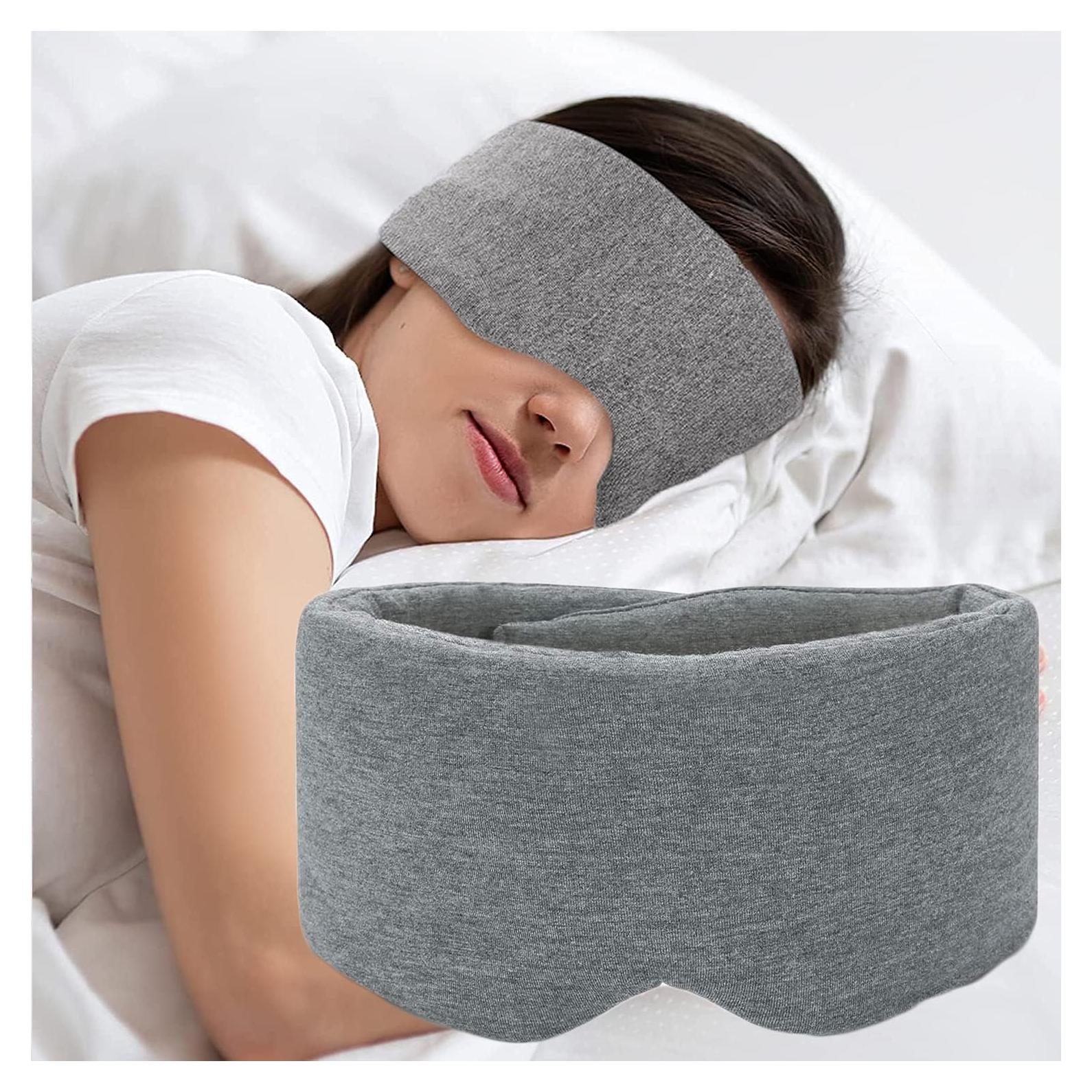 Mascarilla para dormir SUWEISHI 100% algodón gris ajustable