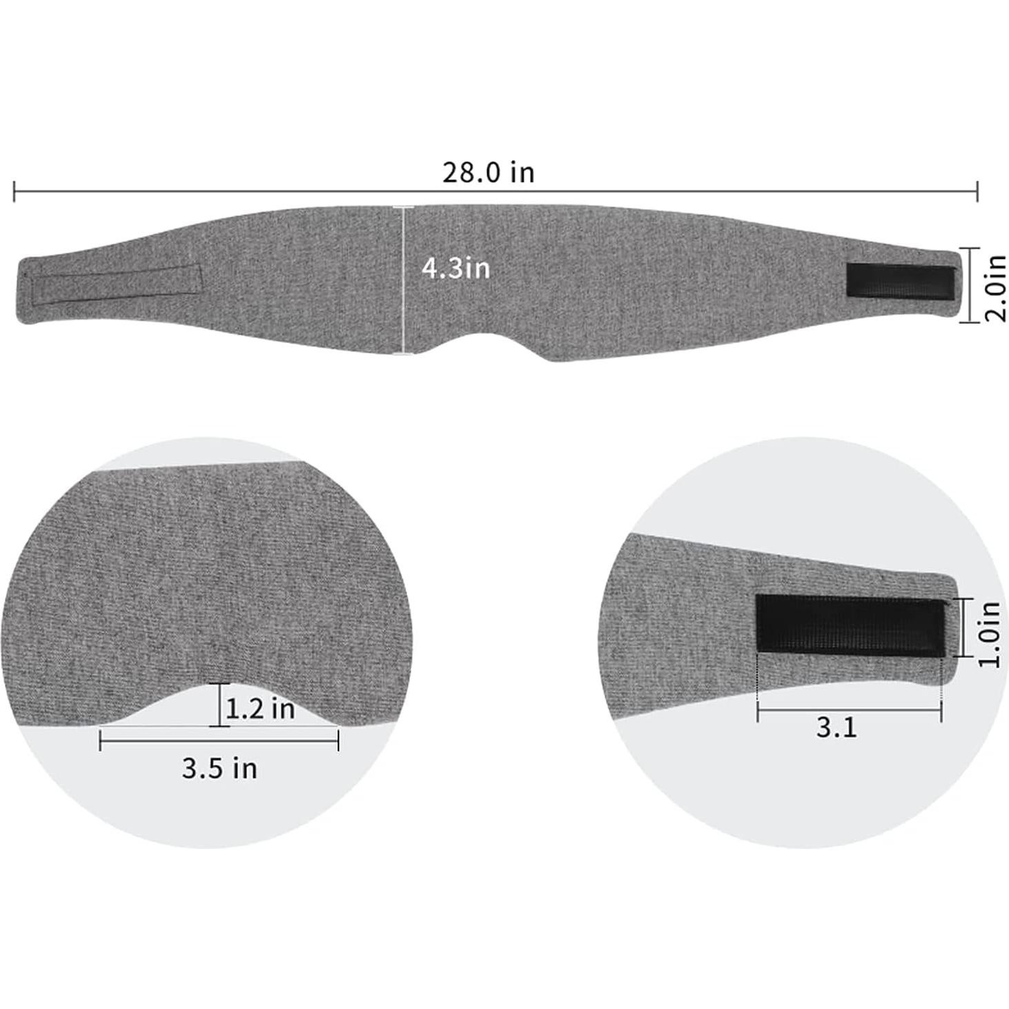 Mascarilla para dormir SUWEISHI 100% algodón gris ajustable