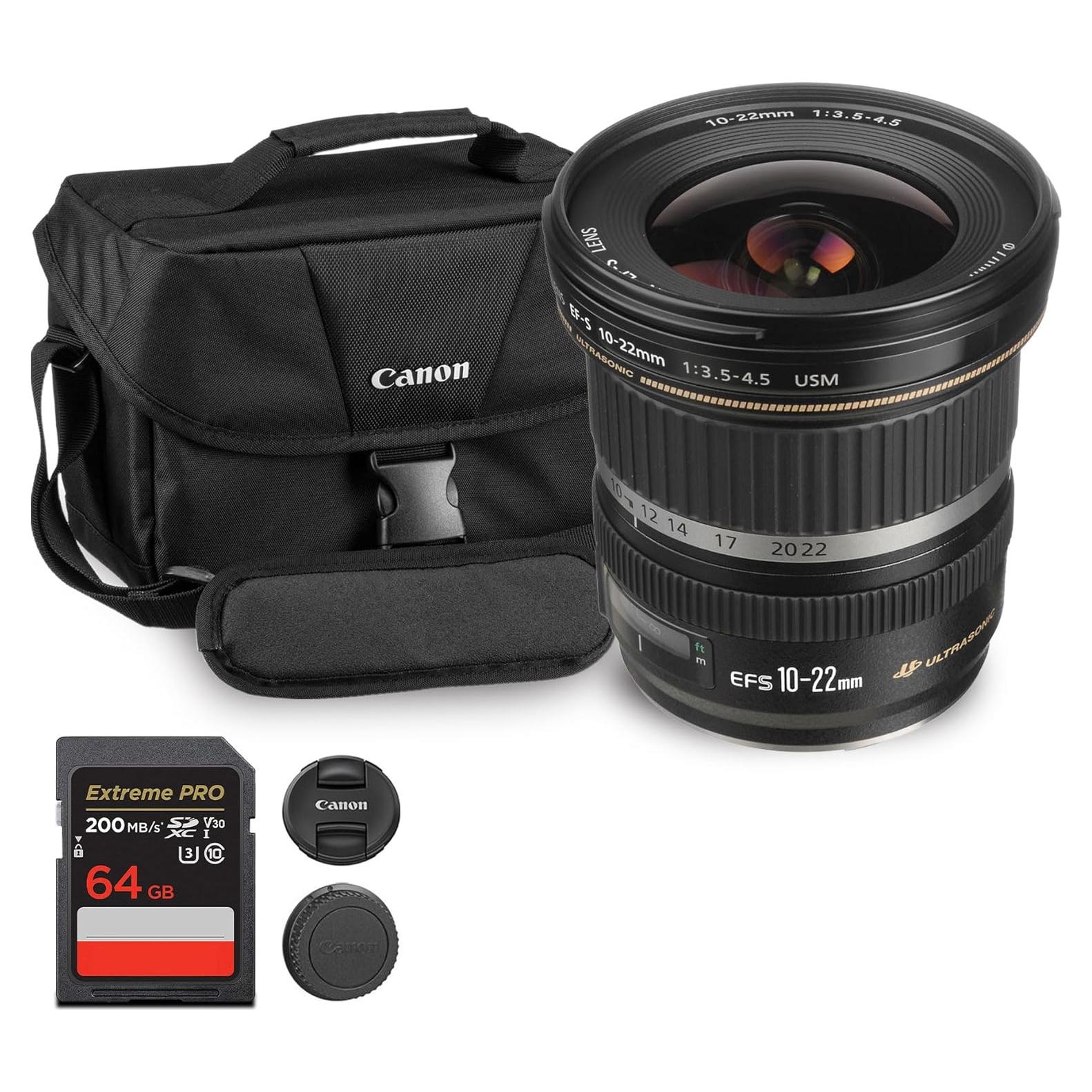 Lente Canon EF-S 10-22mm f/3.5-4.5 USM + Bolsa + Tarjeta 64GB