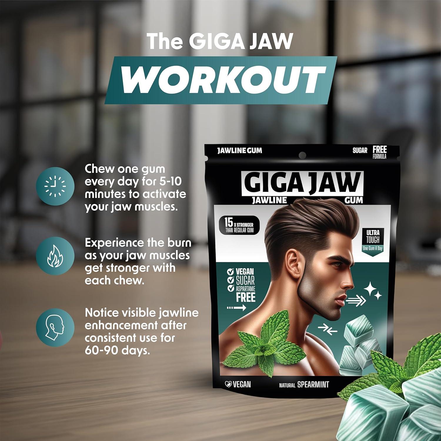 Chicle para Mandíbula GigaJaw Menta - 30 Piezas Sin Azúcar