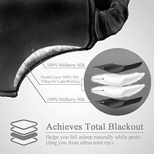 Máscara de Sueño OLESILK de Seda Negra con Tapones