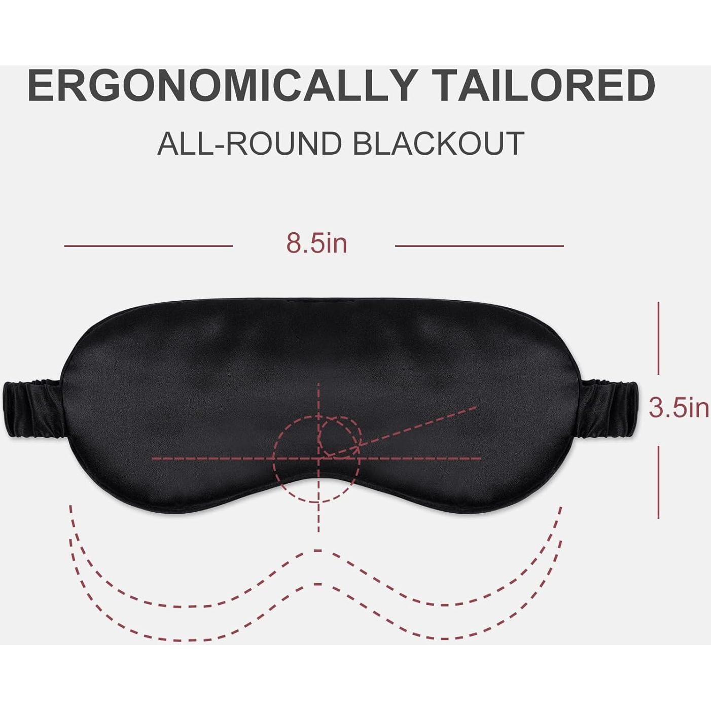 Máscara de Sueño OLESILK de Seda Negra con Tapones