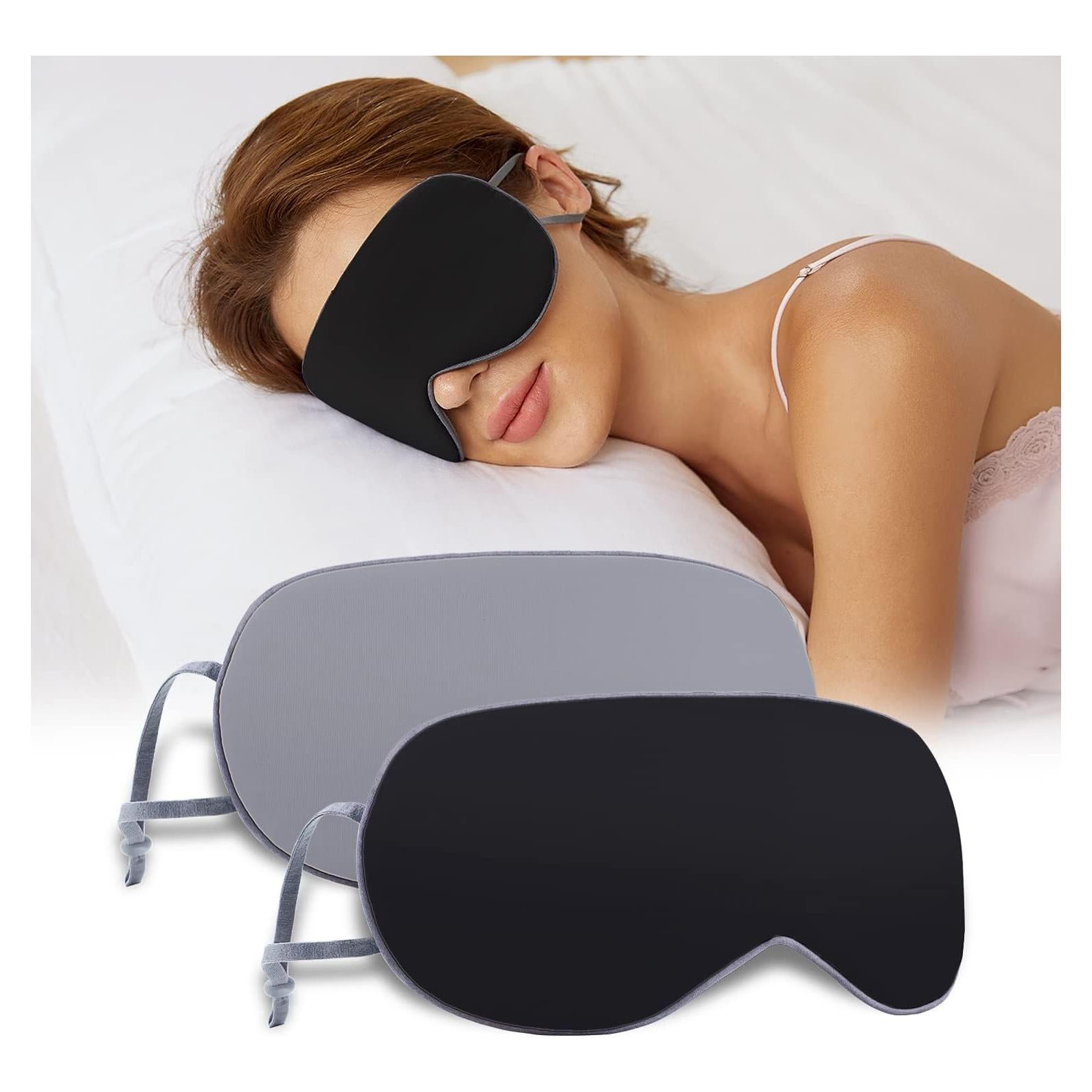 Paquete de 2 Máscaras para Dormir BATHRINS Suaves y Ajustables