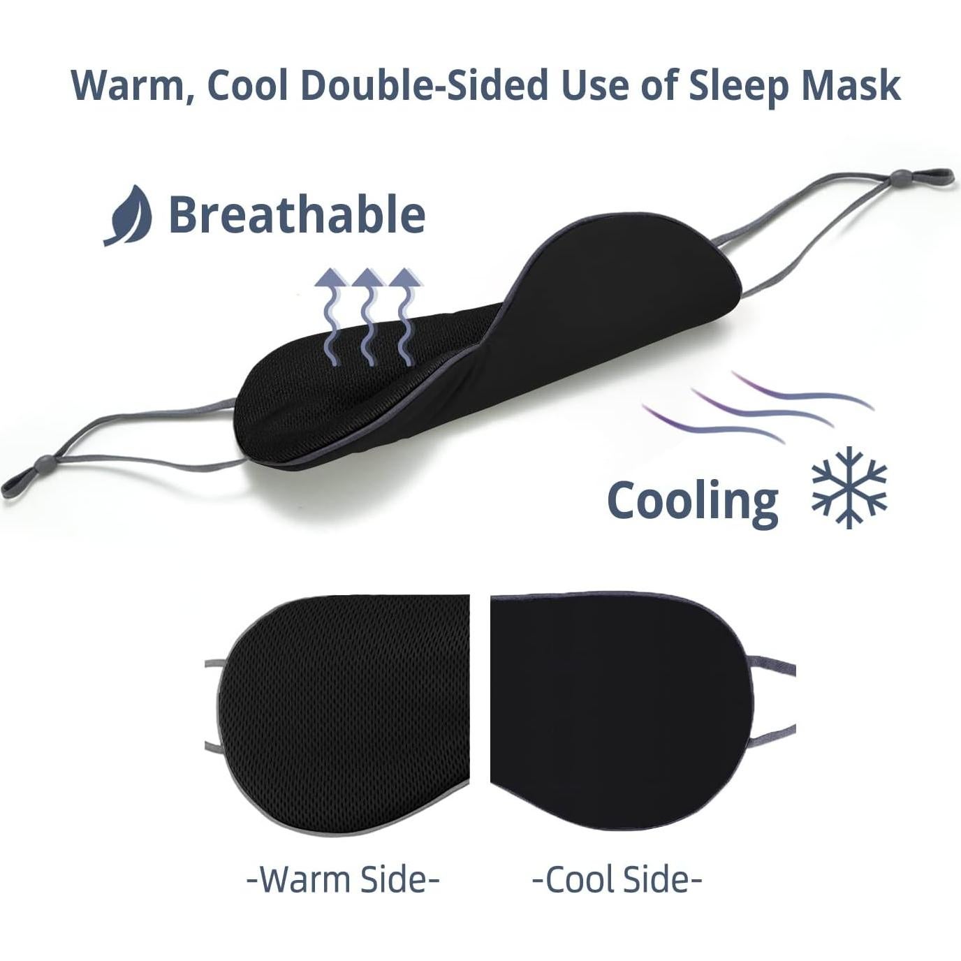 Paquete de 2 Máscaras para Dormir BATHRINS Suaves y Ajustables