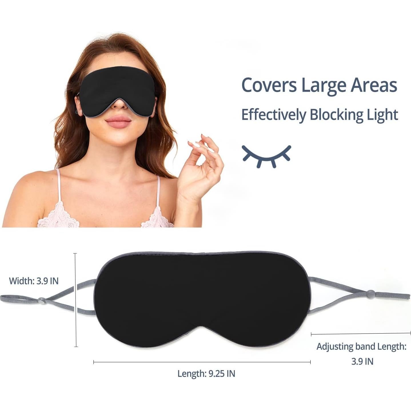 Paquete de 2 Máscaras para Dormir BATHRINS Suaves y Ajustables