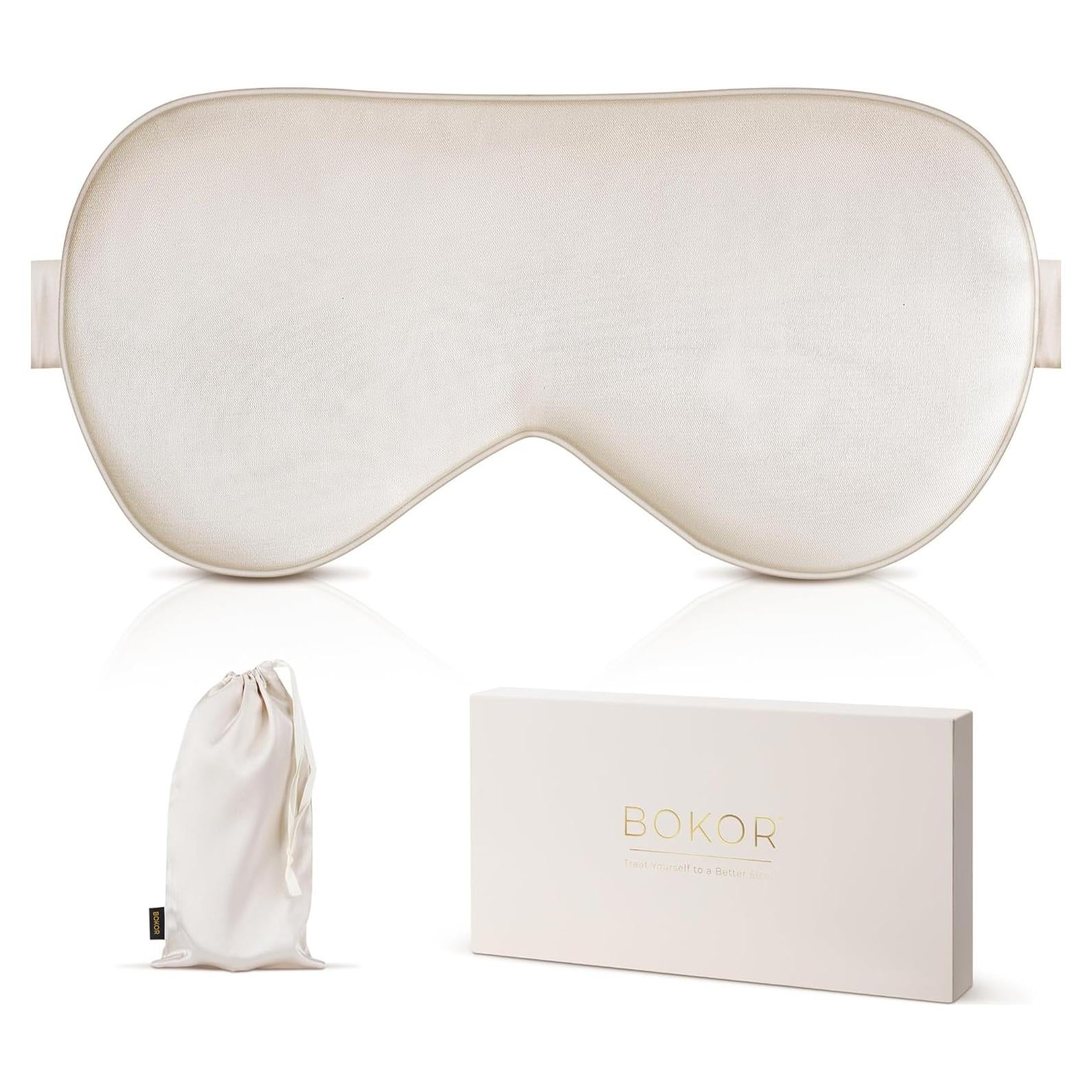 Máscara de Sueño BOKOR de Seda Ajustable - Bloqueo de Luz