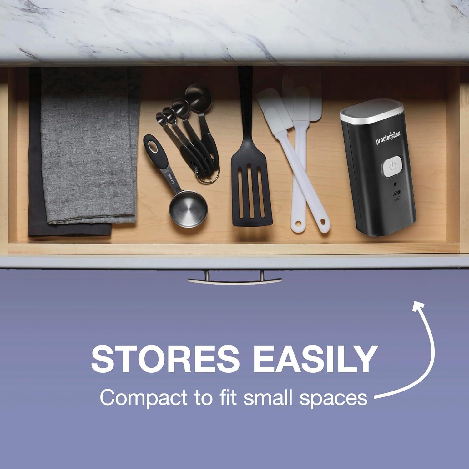 Abrelatas Eléctrico Inalámbrico Proctor Silex 76502, Compacto