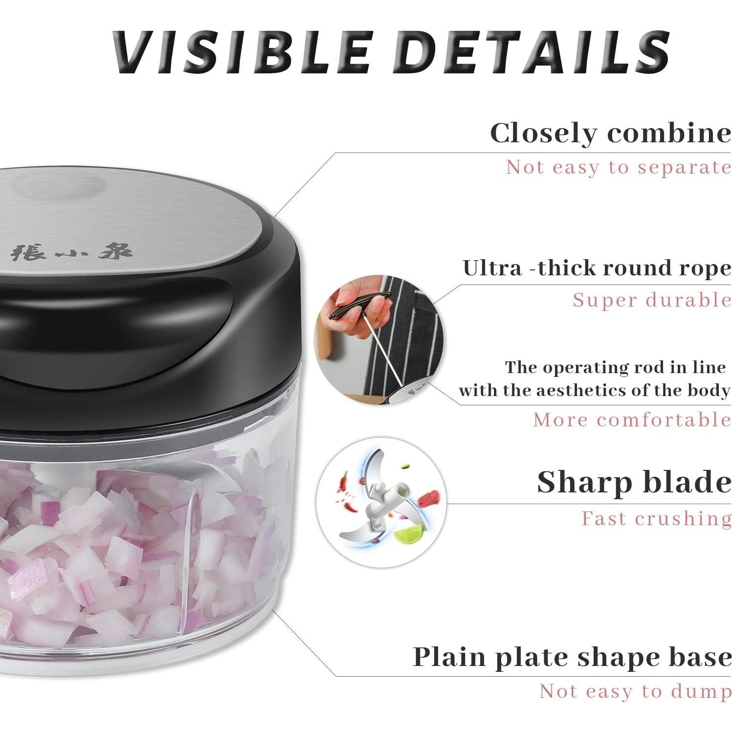 Picador de Verduras Manual ZHANG XIAO QUAN 250ml Acero Inoxidable