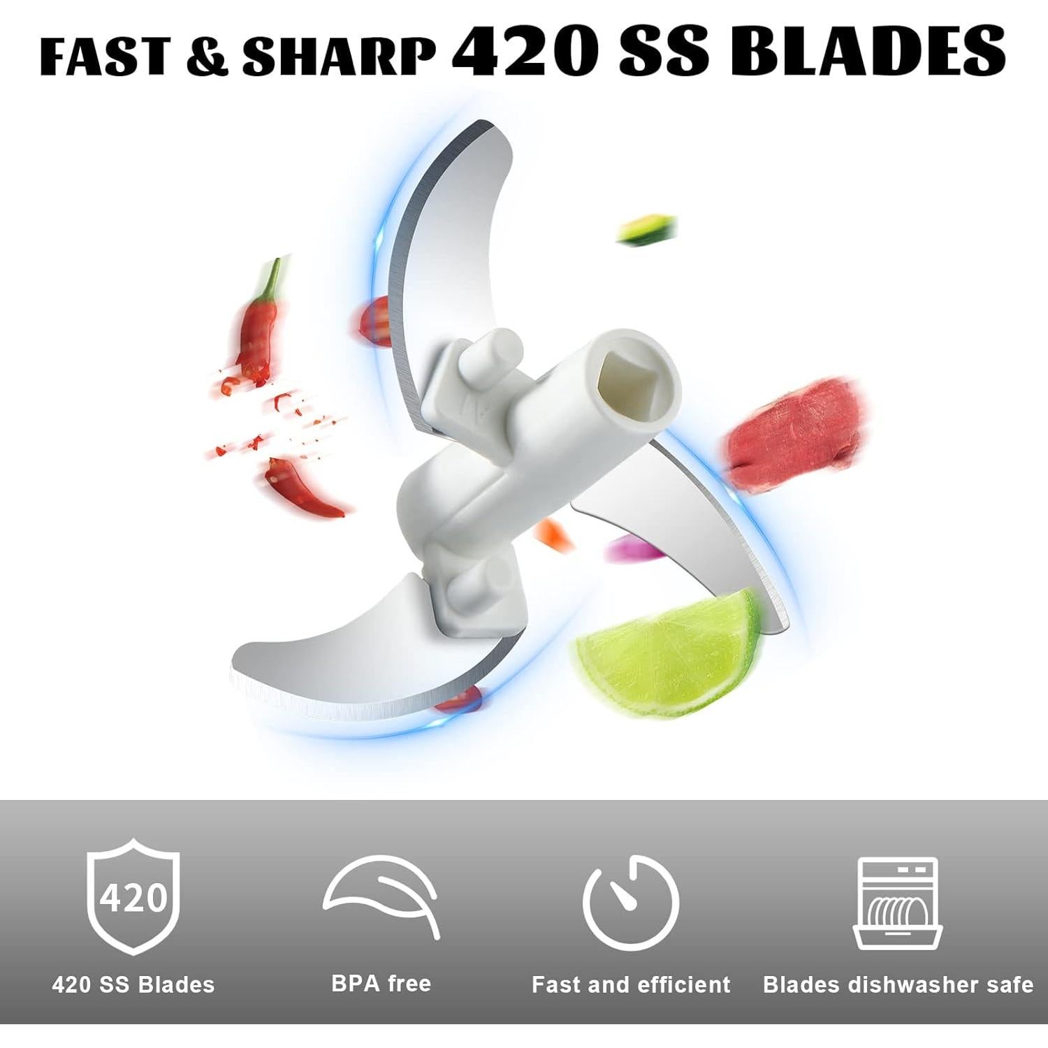 Picador de Verduras Manual ZHANG XIAO QUAN 250ml Acero Inoxidable