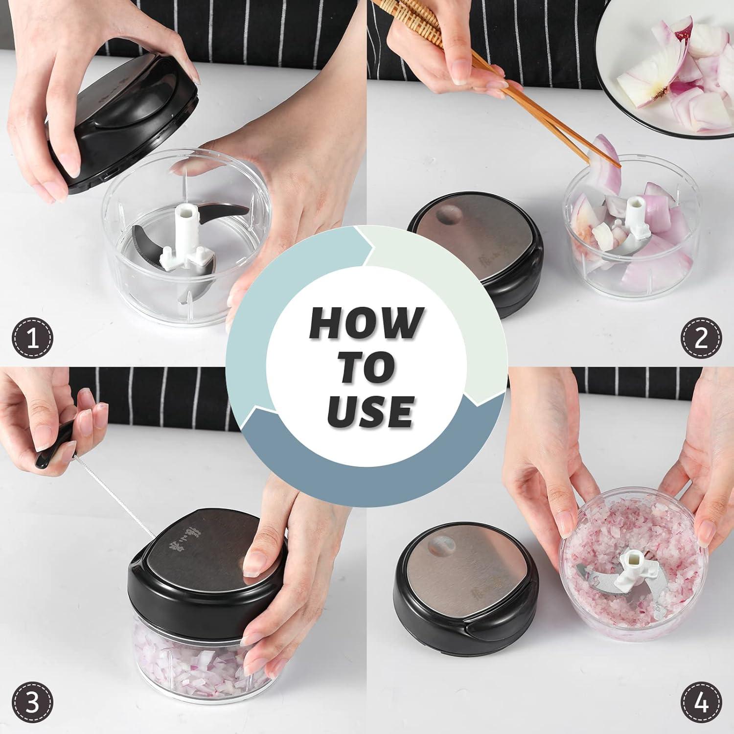 Picador de Verduras Manual ZHANG XIAO QUAN 250ml Acero Inoxidable