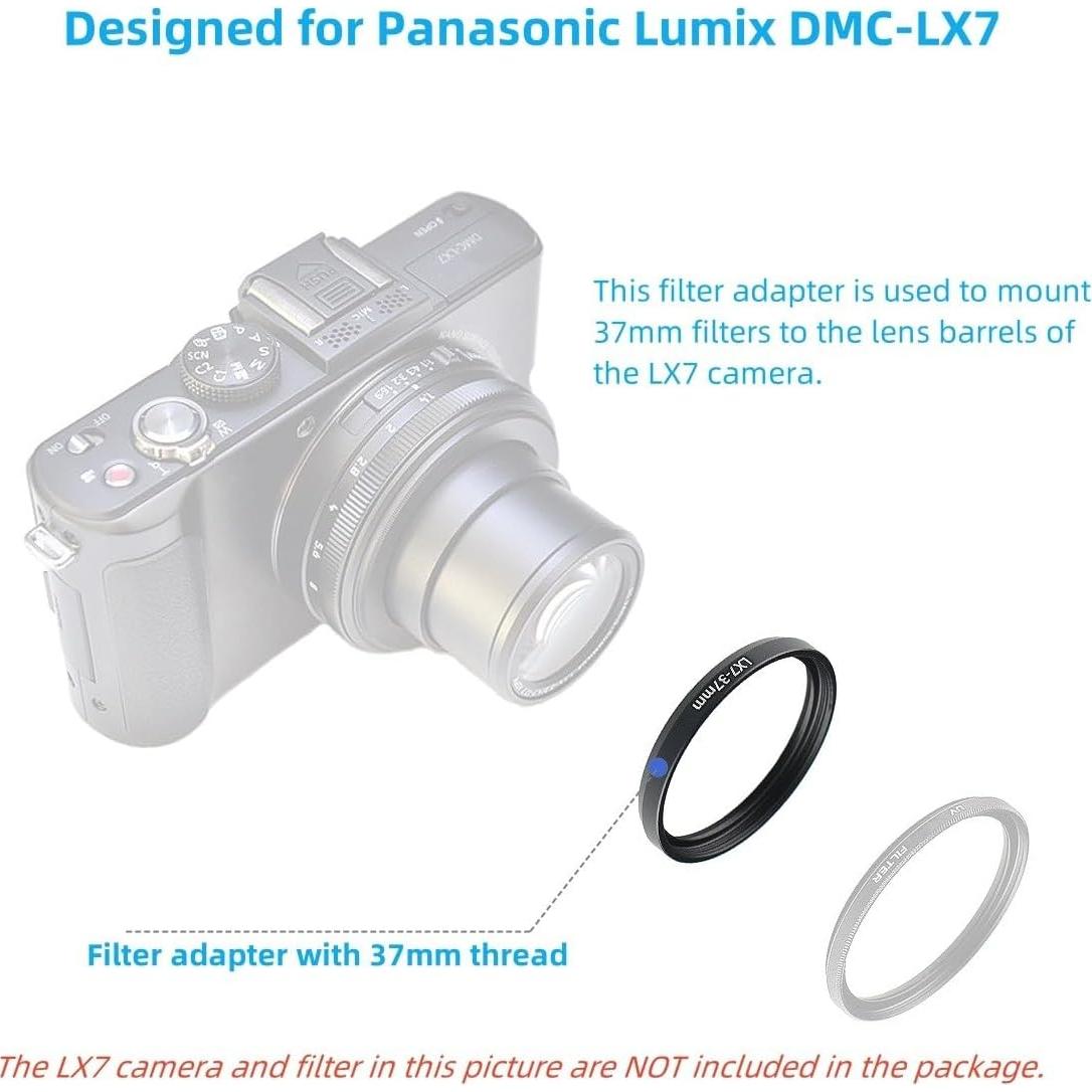 Anillo Adaptador de Filtro 37mm Keabroir para Panasonic Lumix DMC-LX7