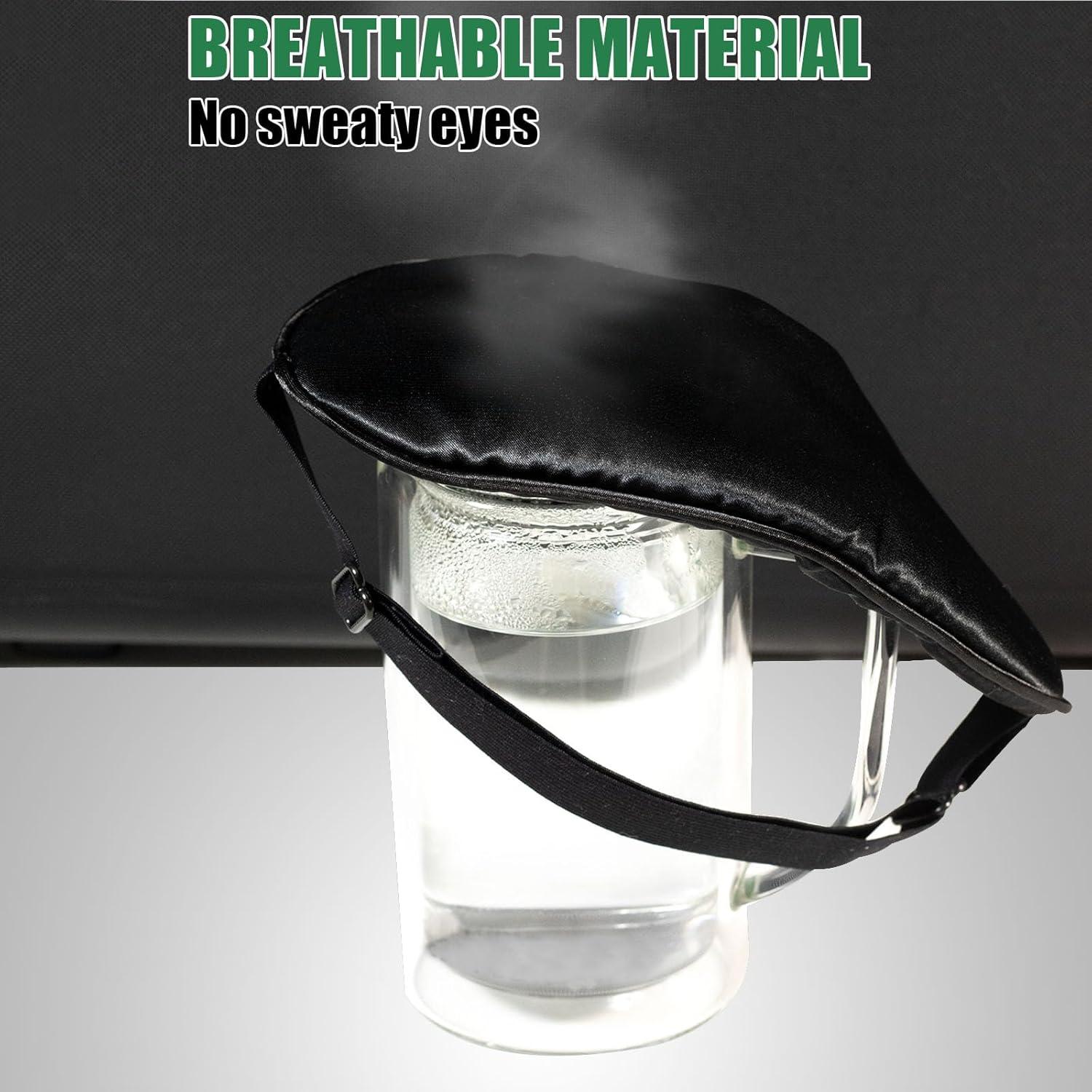 Máscara para Dormir ToRhine 2 Pcs Seda Ajustable Bloqueo Luz