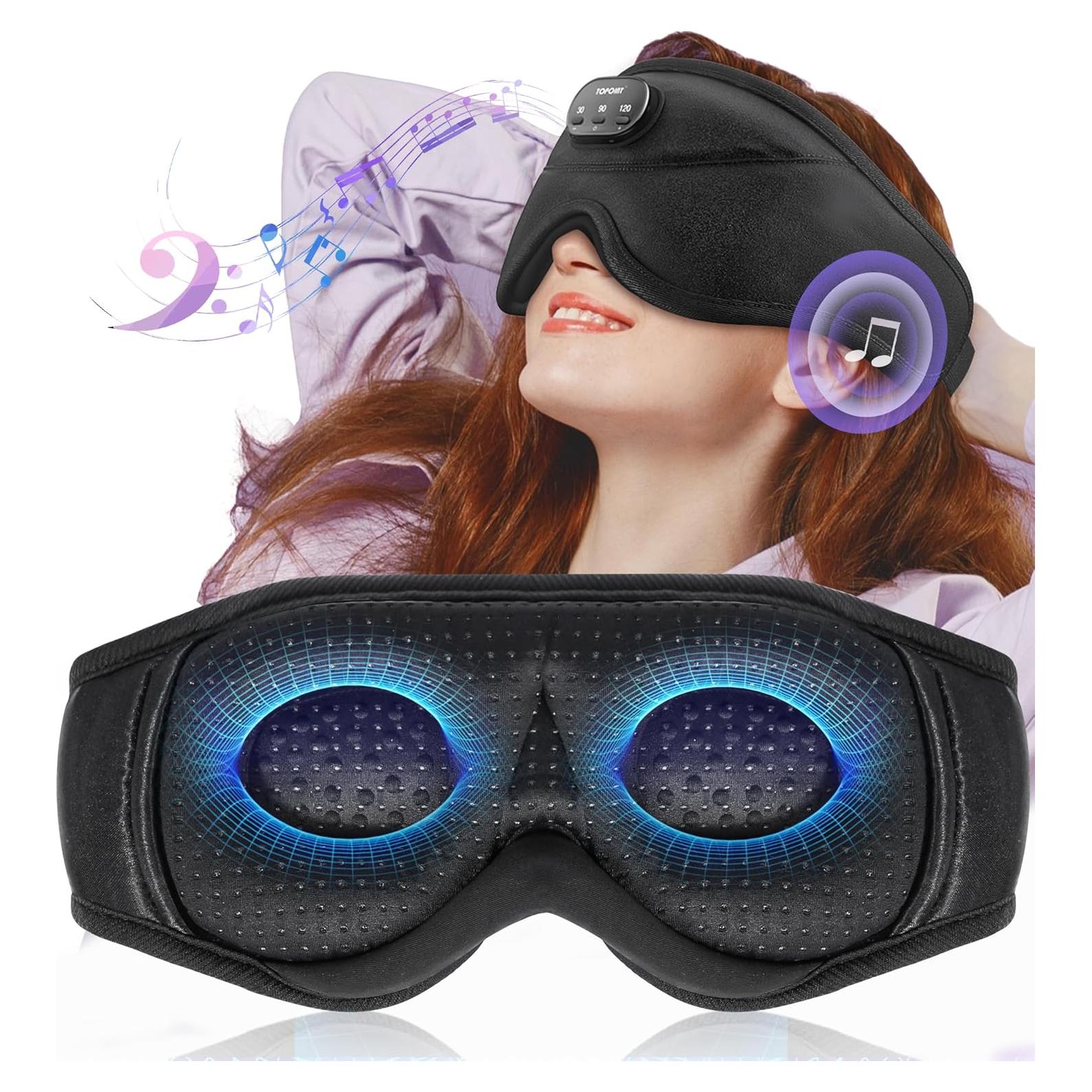 Máscara de Sueño Bluetooth TOPOINT 3D con Auriculares Inalámbricos