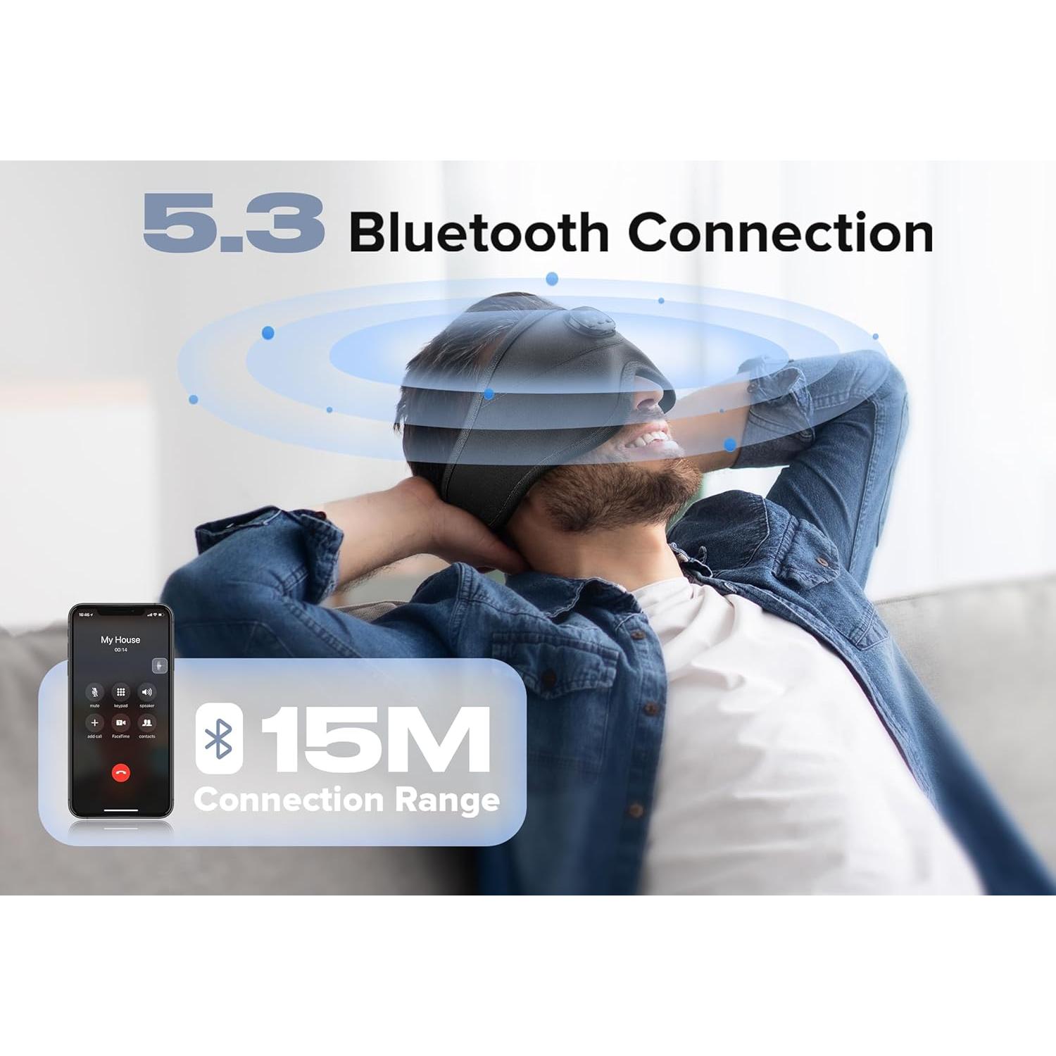 Máscara de Sueño Bluetooth TOPOINT 3D con Auriculares Inalámbricos